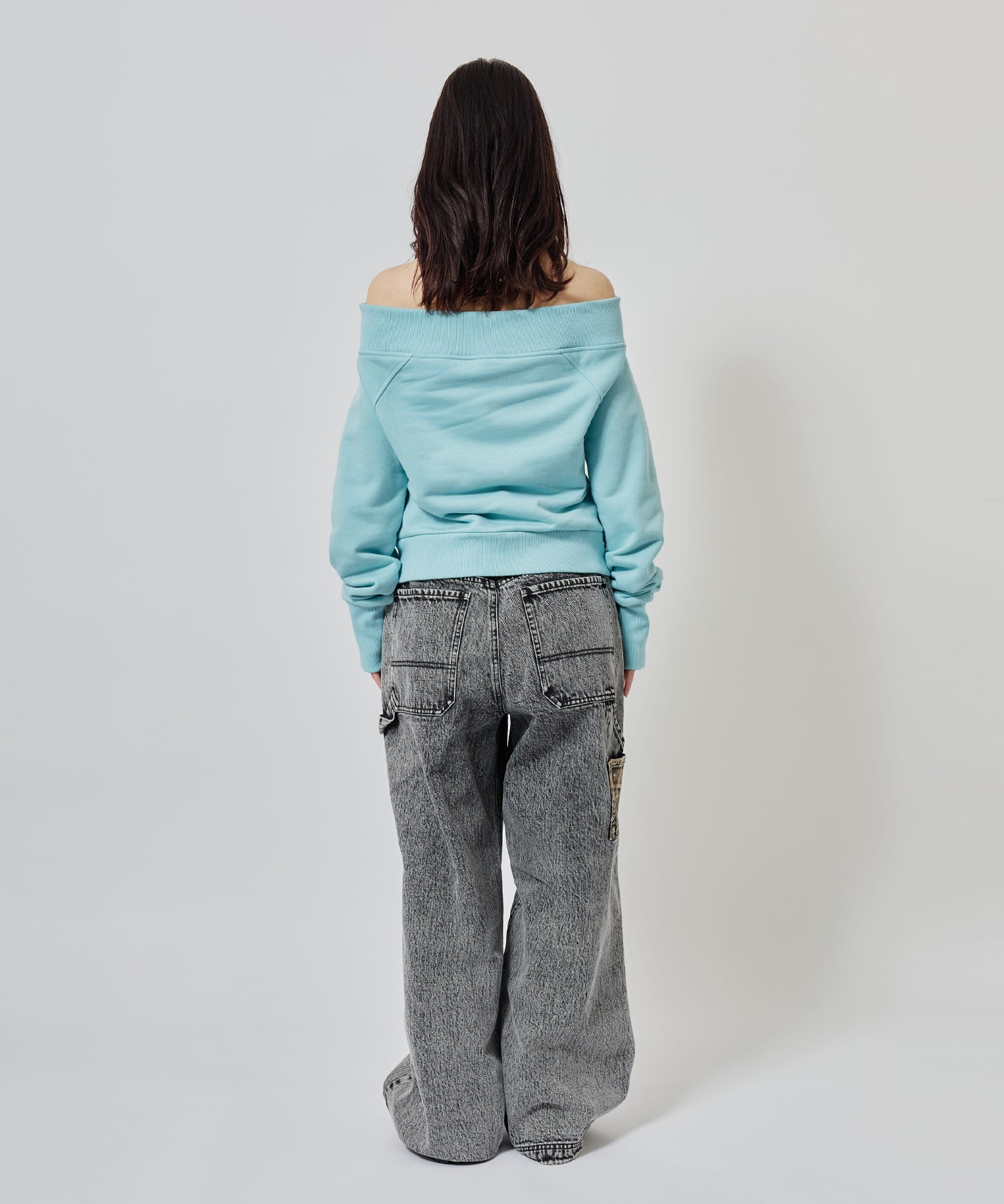 atmos pink Panelled Bandana Denim Pants BLACKの画像