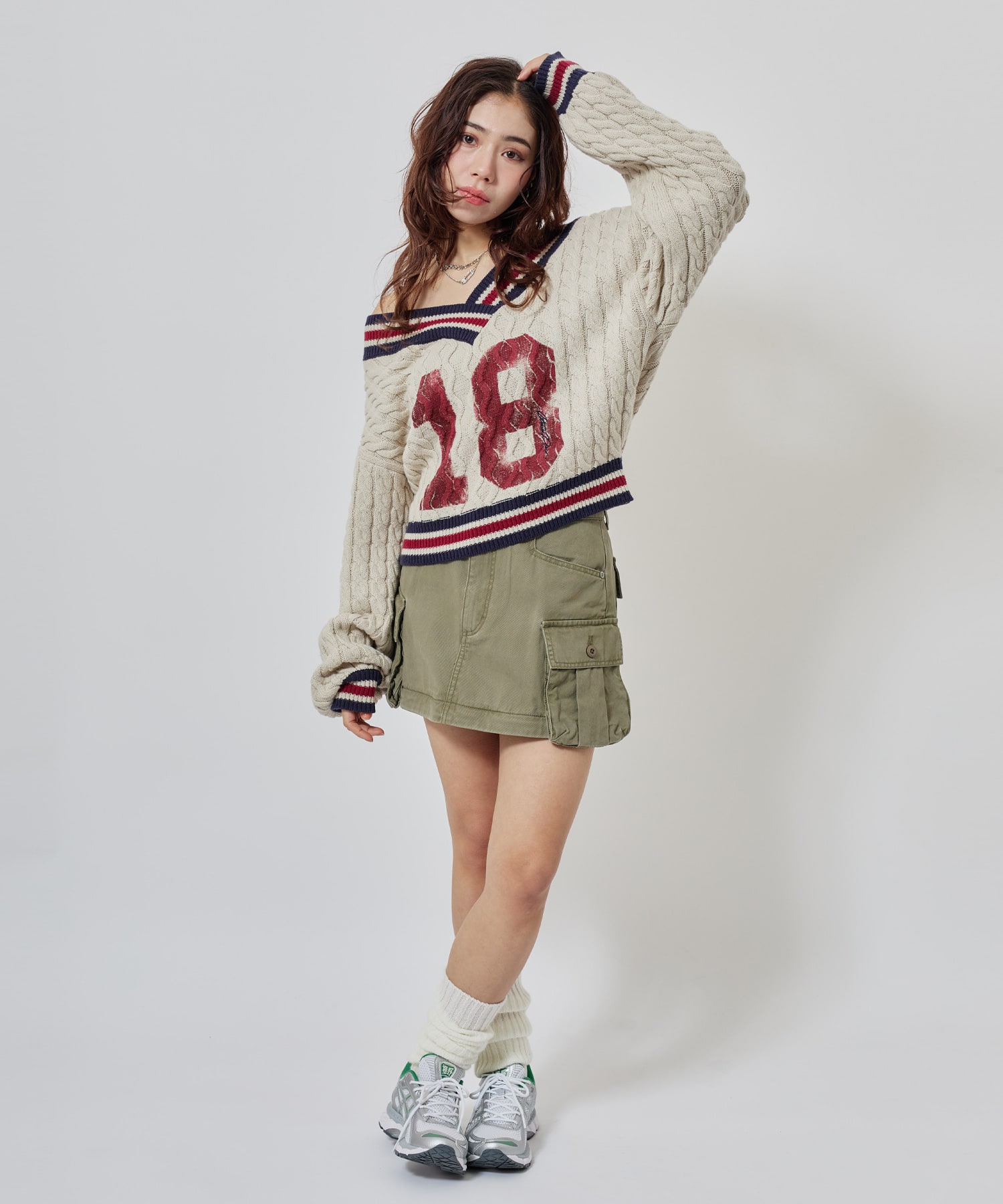 atmos pink 2way Military Skirt OLIVEの画像