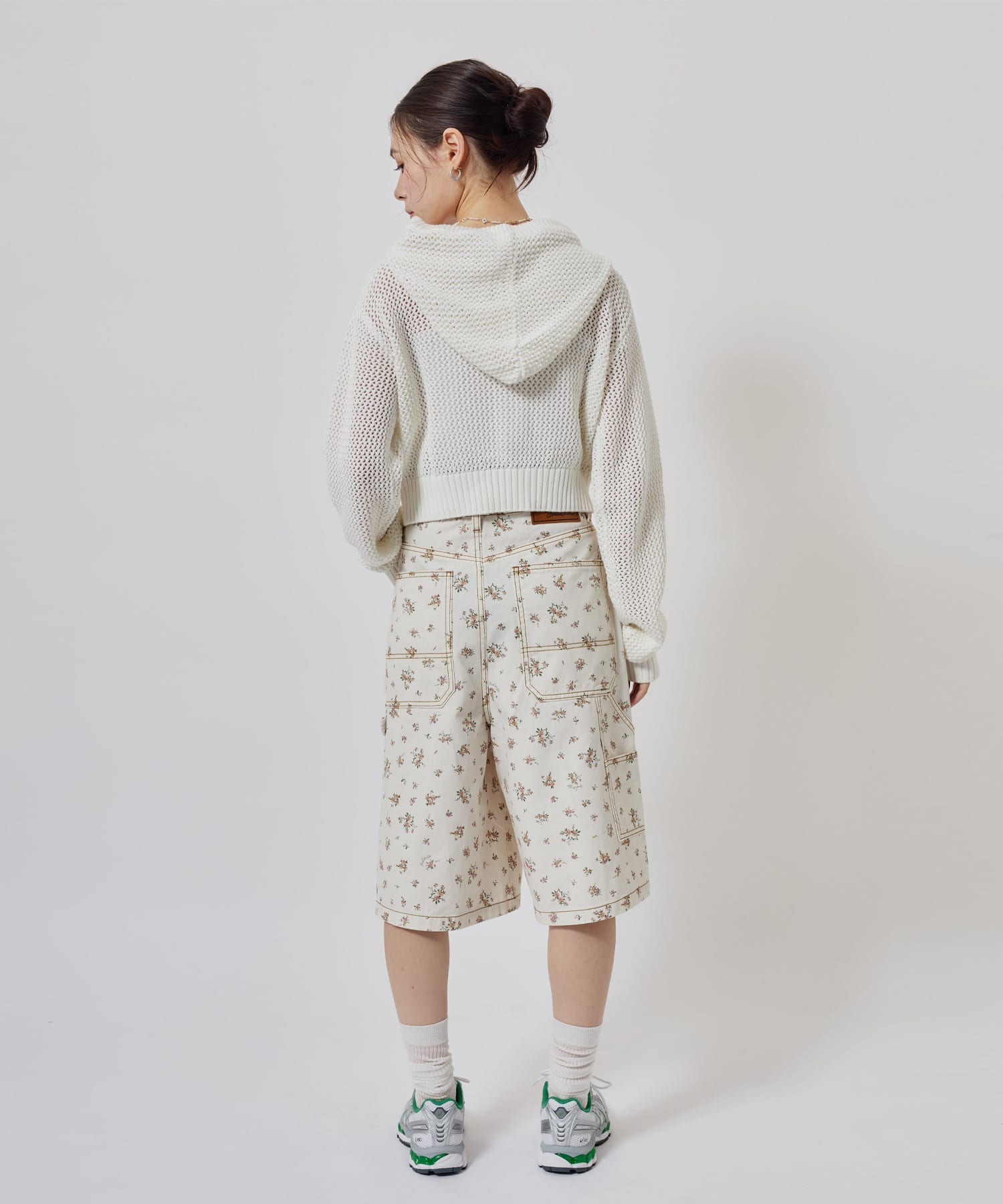 atmos pink Pointelle Knit Zip-up Hoodie WHITEの画像