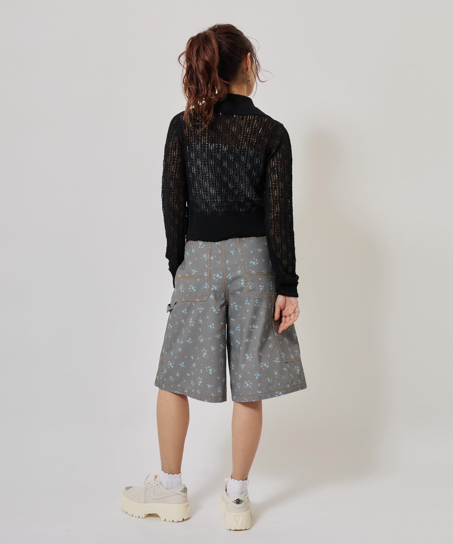 atmos pink See-Through Knit Cardigan BLACKの画像