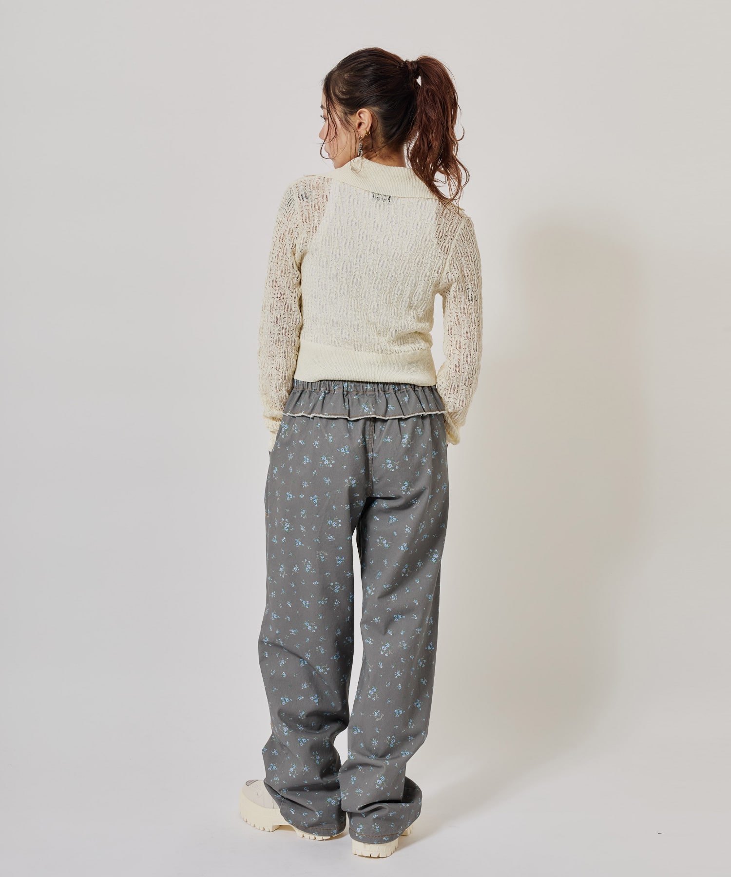 atmos pink See-Through Knit Cardigan WHITEの画像