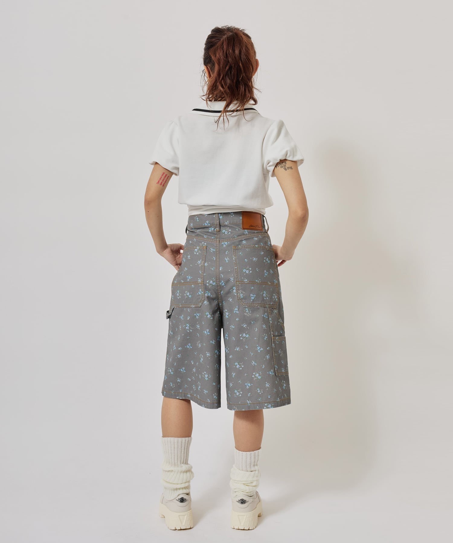 atmos pink Floral Work Half Pants BLACKの画像