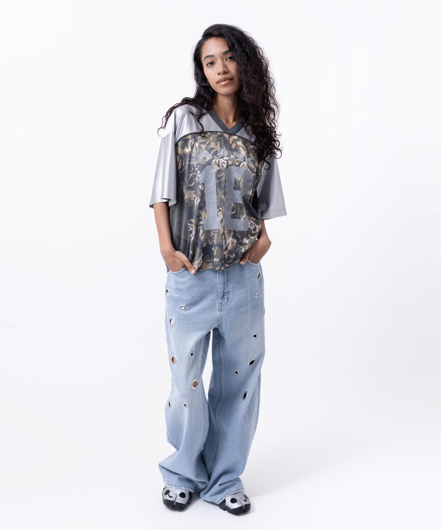 atmos pink Rose Camouflage Game Shirt KHAKIの画像
