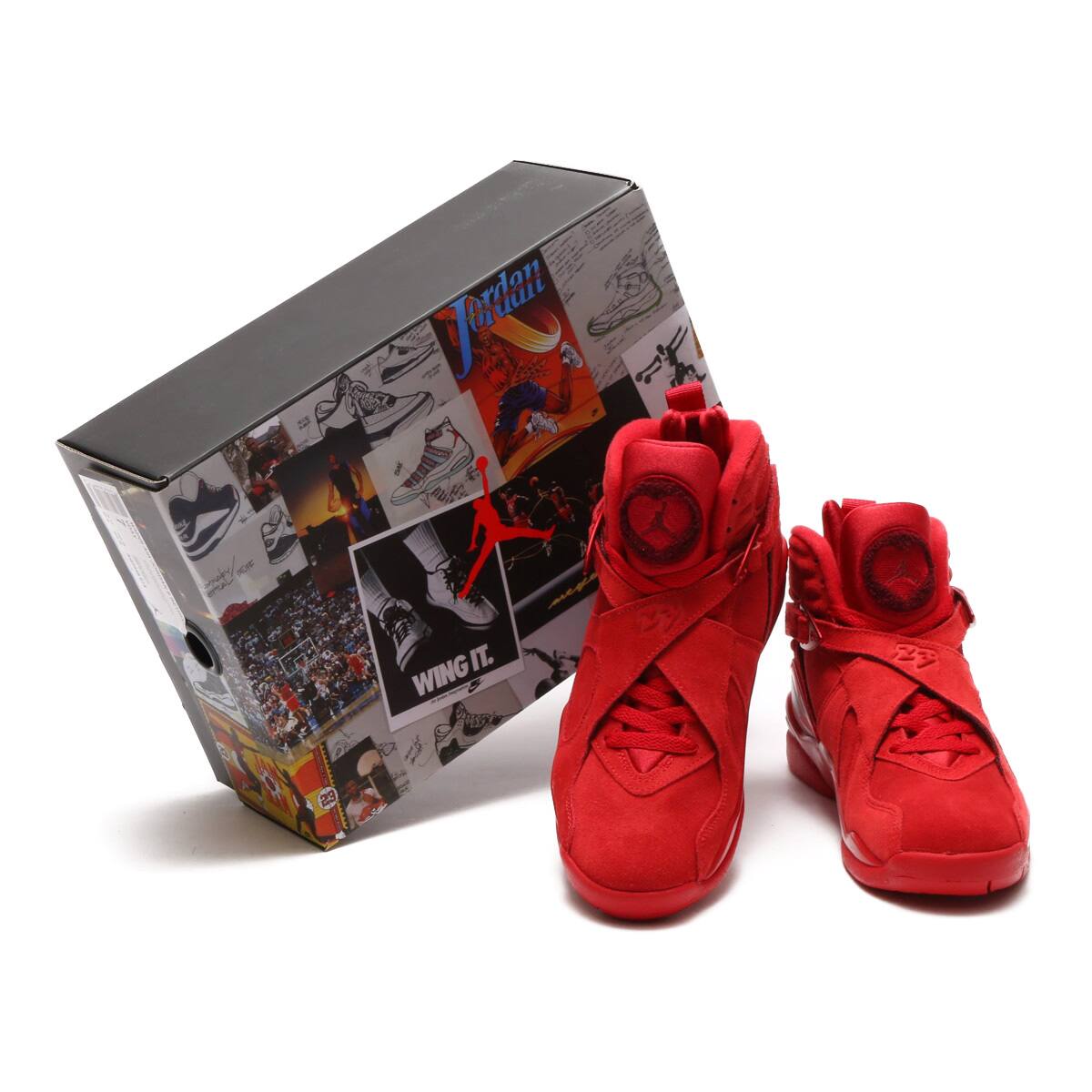 JORDAN BRAND WMNS AIR JORDAN 8 RETRO VDAY  GYM RED/EMBER GLOW-TEAM RED-BLACKの画像