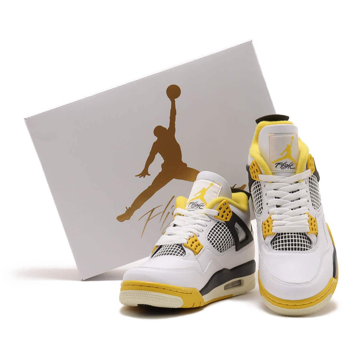 JORDAN BRAND WMNS AIR JORDAN 4 RETRO WHITE/COCONUT MILK-VIVID SULFUR