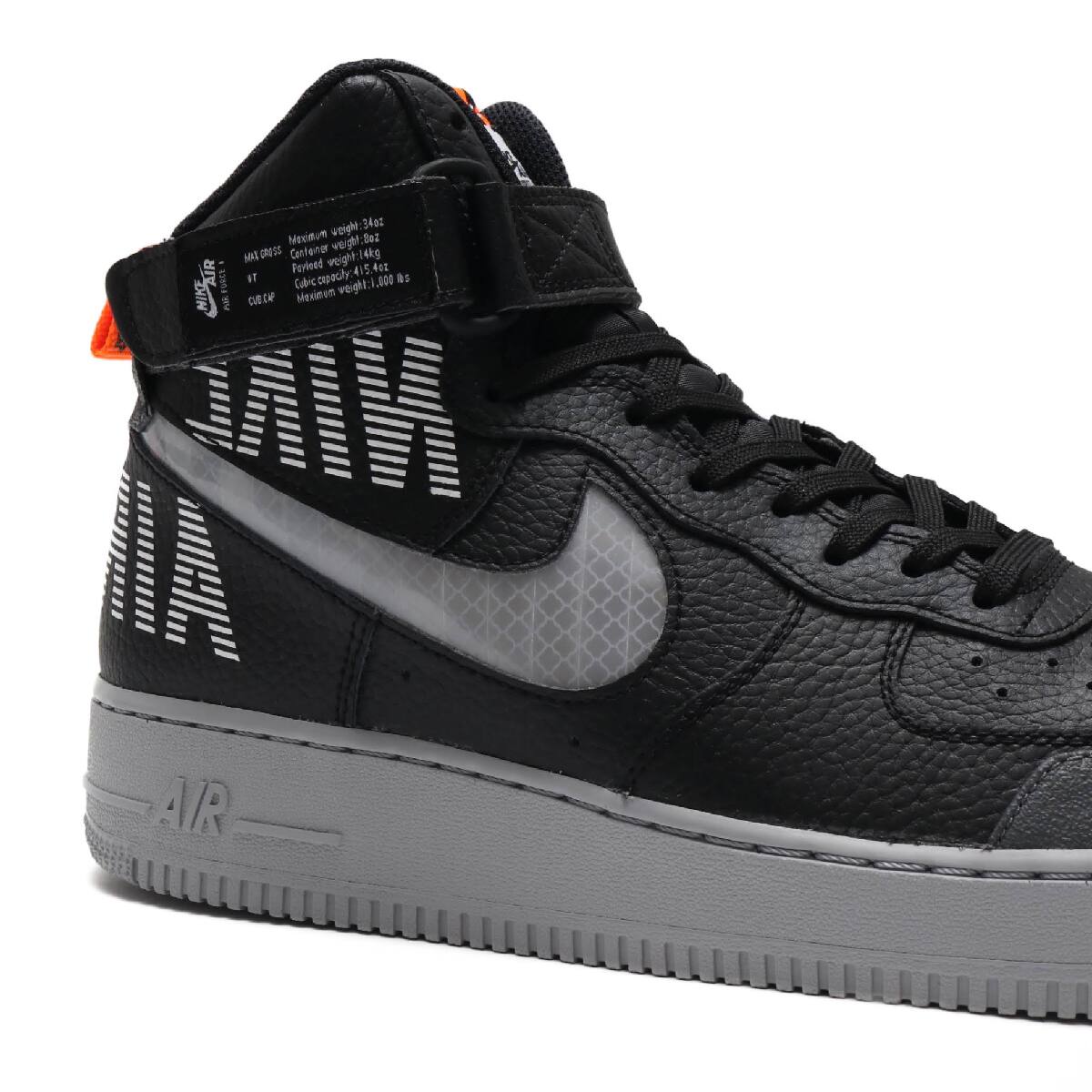 Nike Air Force 1 High 07 Lv8 2 Black Wolf Grey Dark Grey Total Orange 19ho I