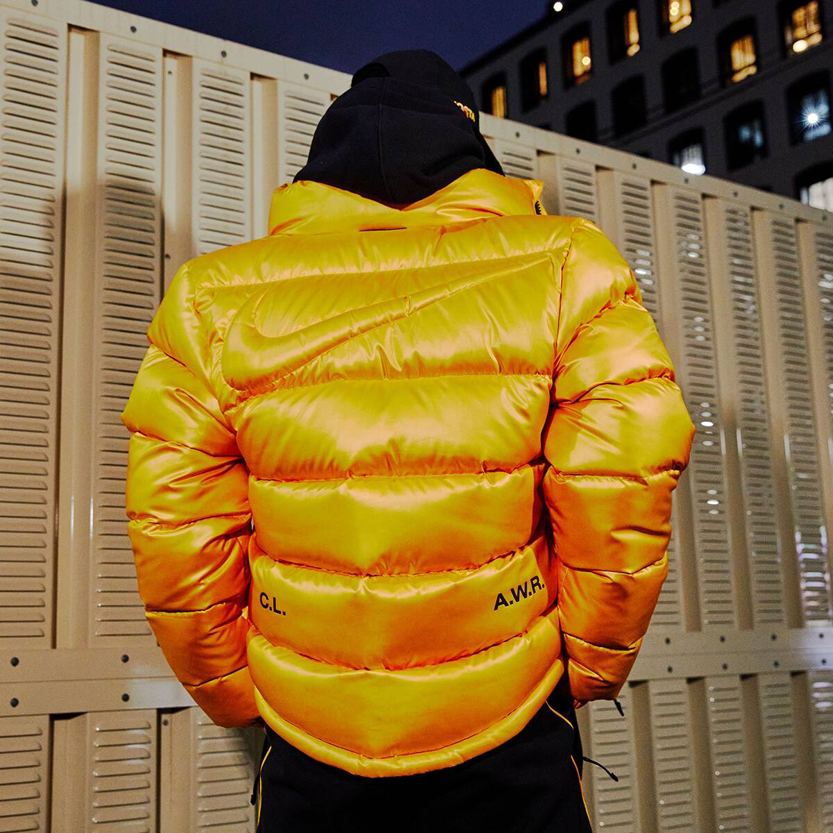 nike gold puffer