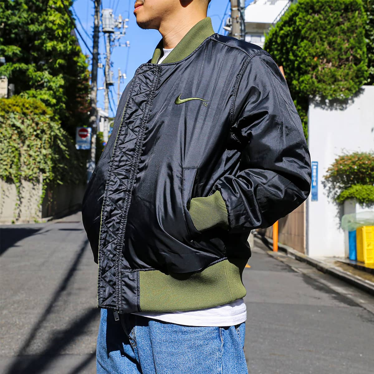 NIKE AS M NSW SYNFL SWOOSH BOMBER ROUGH GREEN/BLACK/BLACK 21HO-I