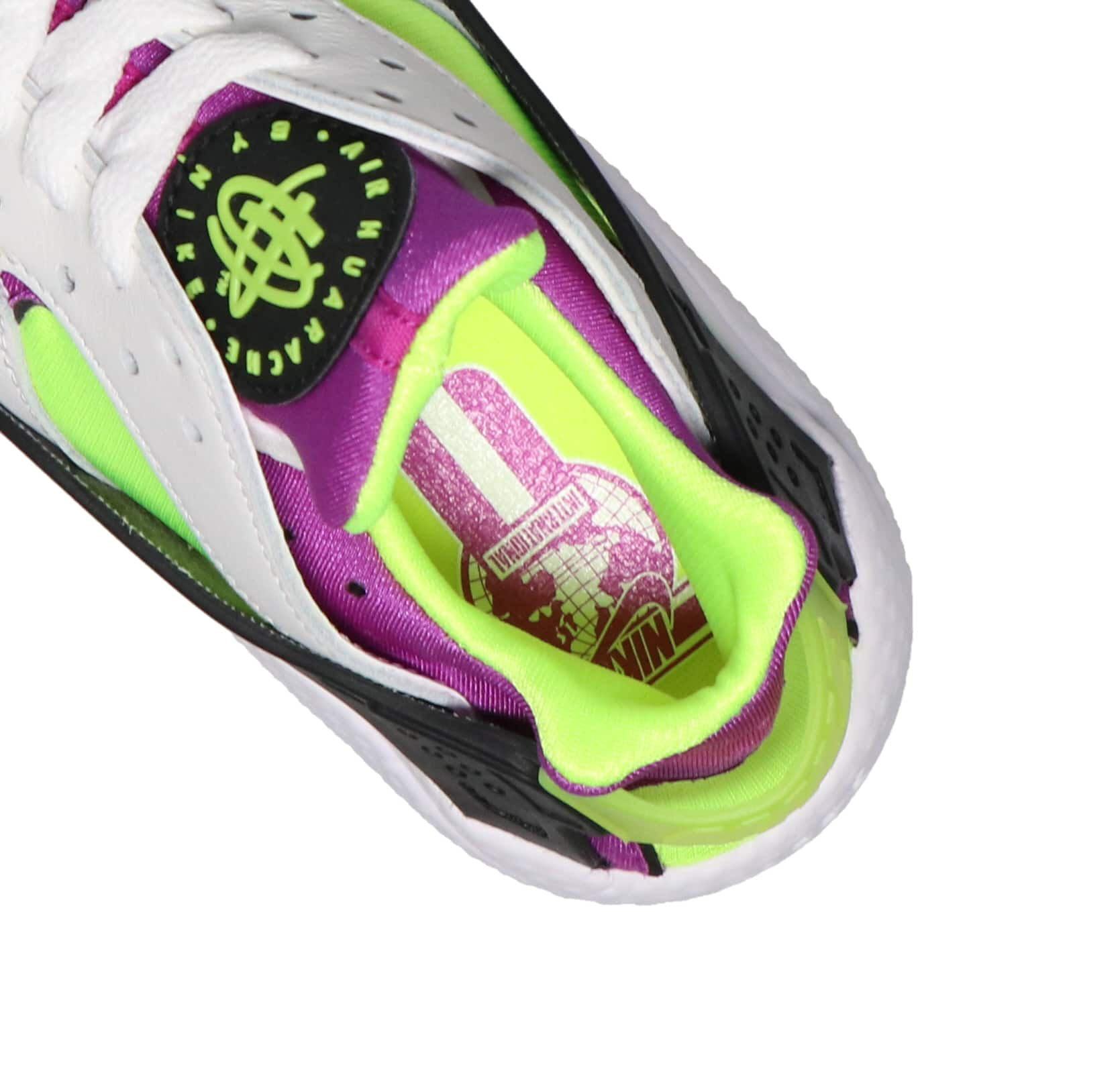 NIKE W AIR HUARACHE WHITE/NEON YELLOW-MAGENTA-BLACK 21FA-I