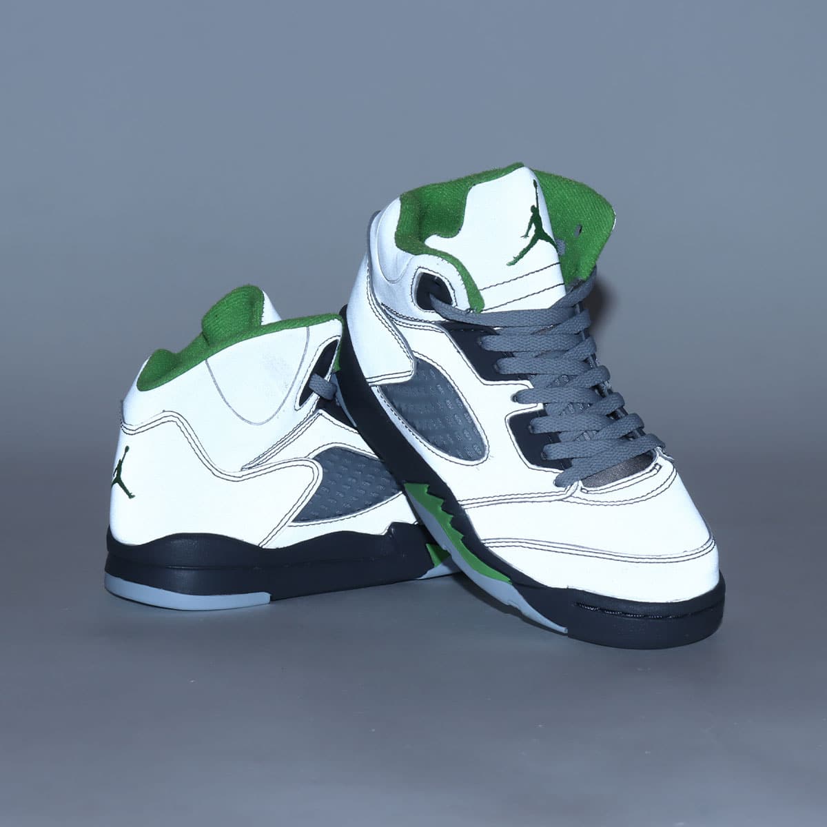 JORDAN BRAND JORDAN 5 RETRO (PS) SILVER/GREEN BEAN-FLINT GREY 22SU-I