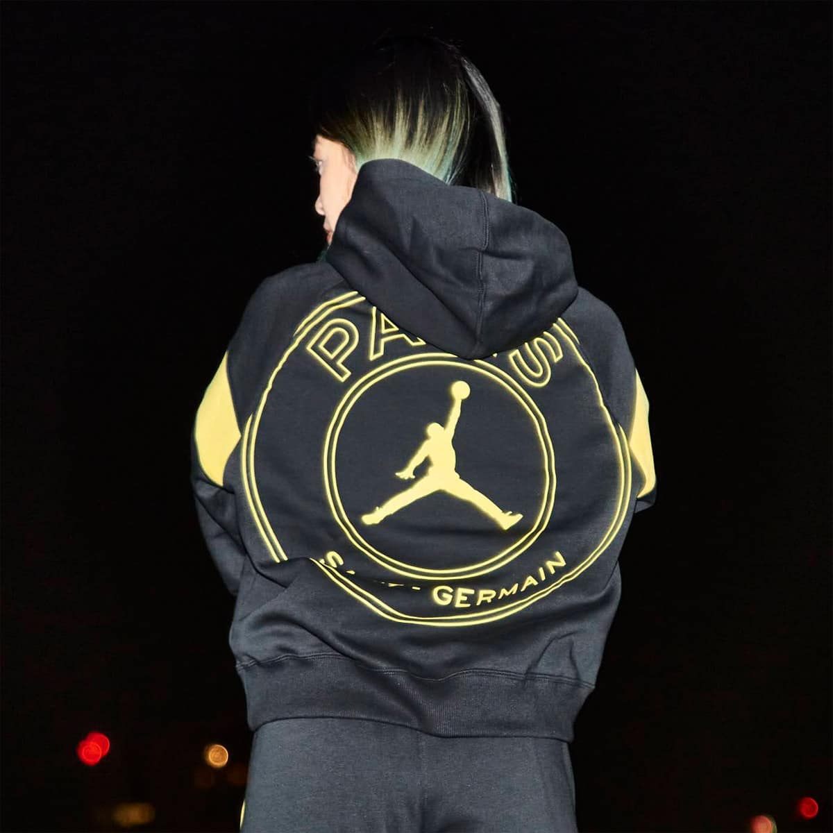 JORDAN BRAND AS W J PSG HOODIE BLACK/TOUR YELLOW 23SP-I