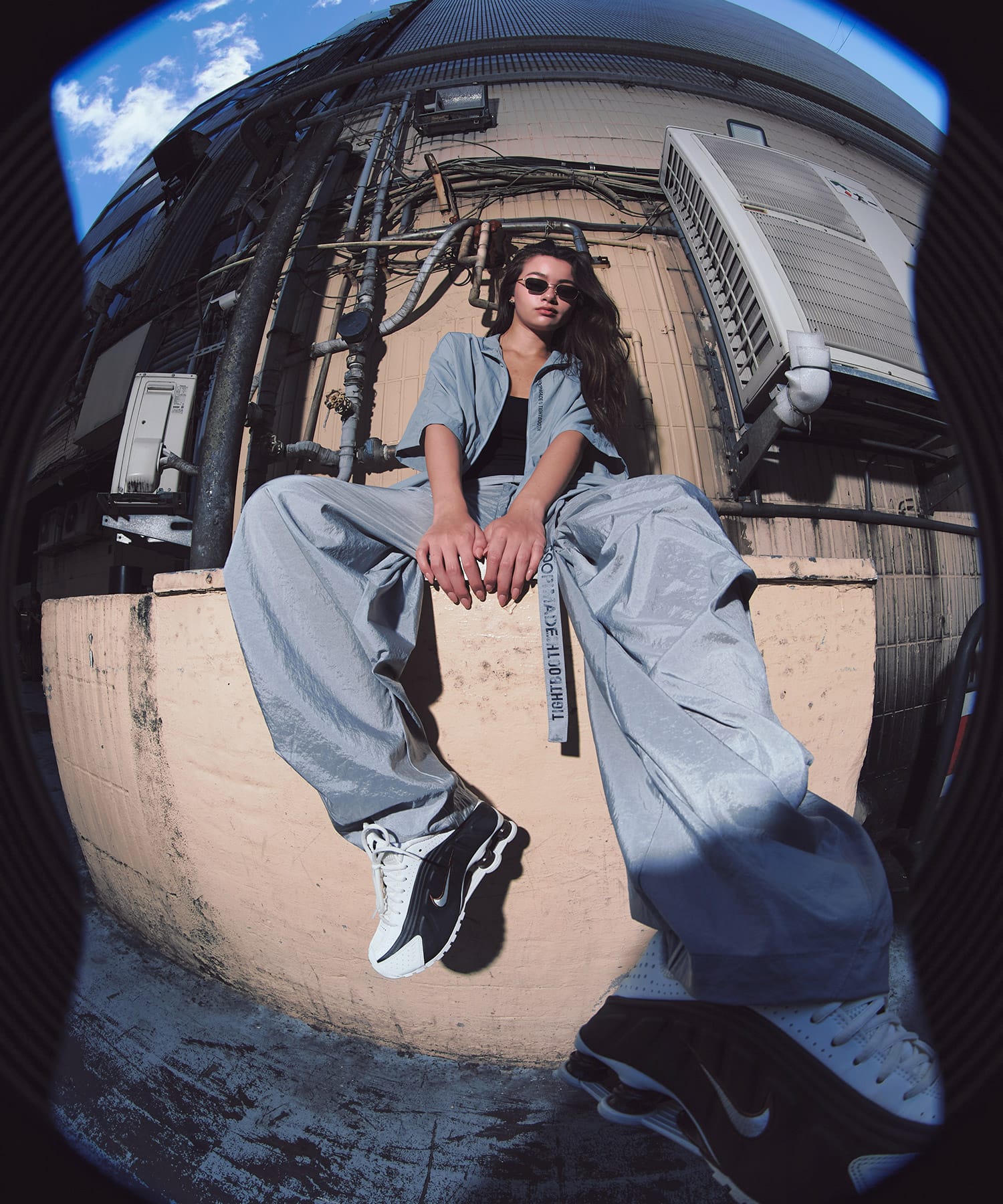 GOOPiMADE x TIGHTBOOTH SP_Strap Baggy Slacks GREYの画像