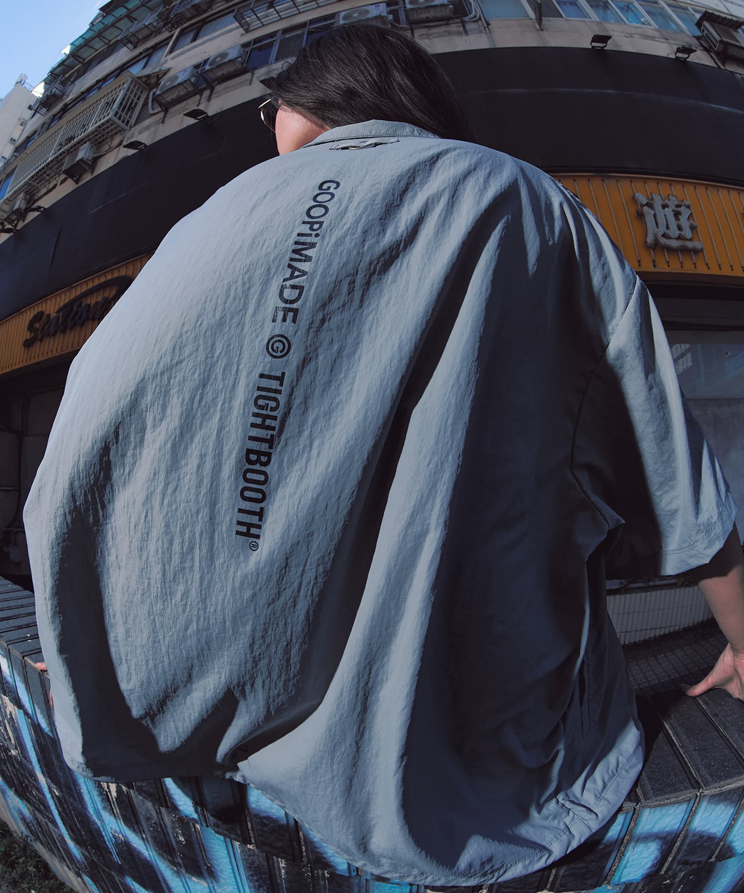 GOOPiMADE x TIGHTBOOTH Tech Uniform Zip Shirt GREYの画像