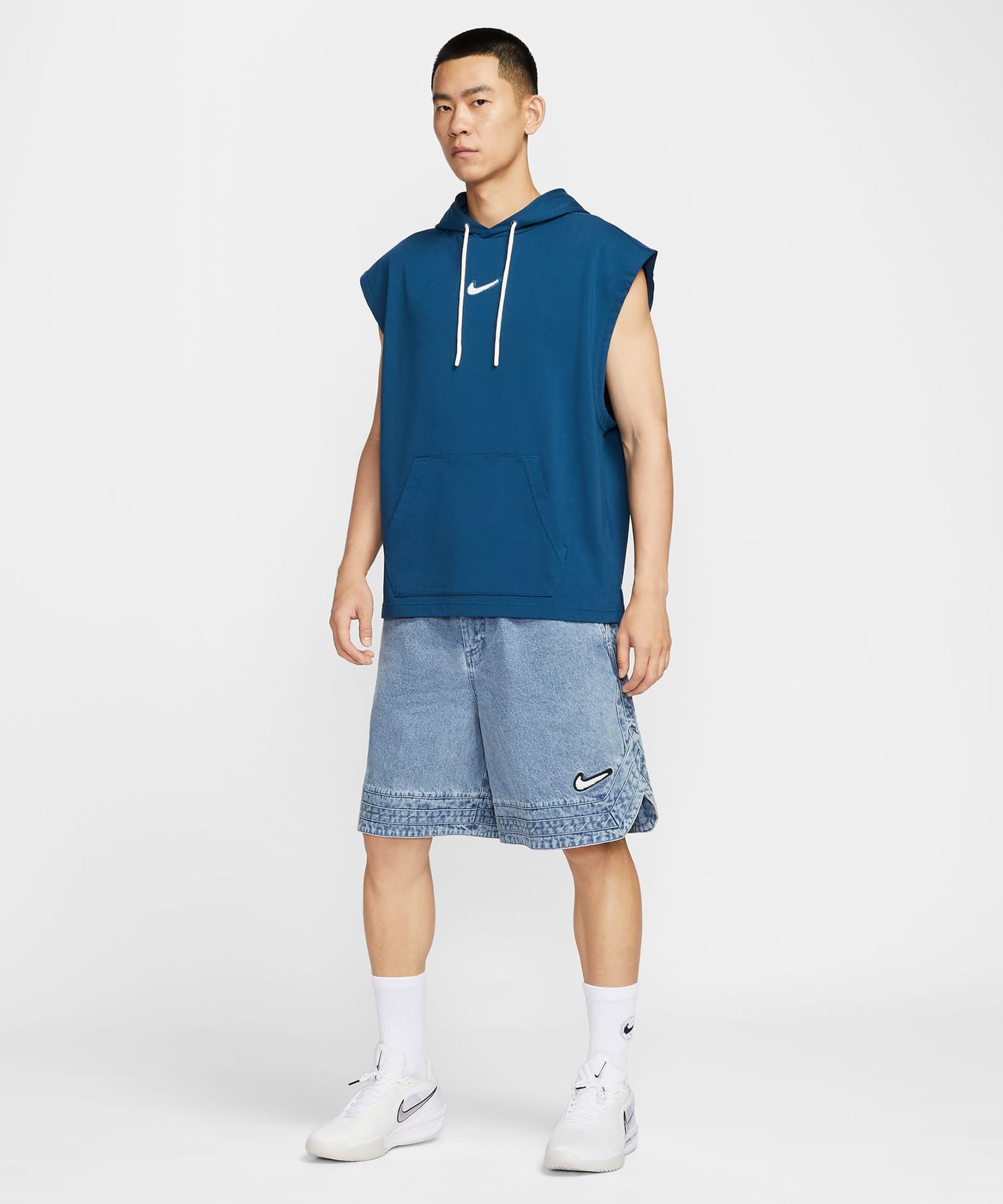 NIKE AS M NK DENIM 10IN SHORT NAOS BLUE GREY/PALE IVORYの画像