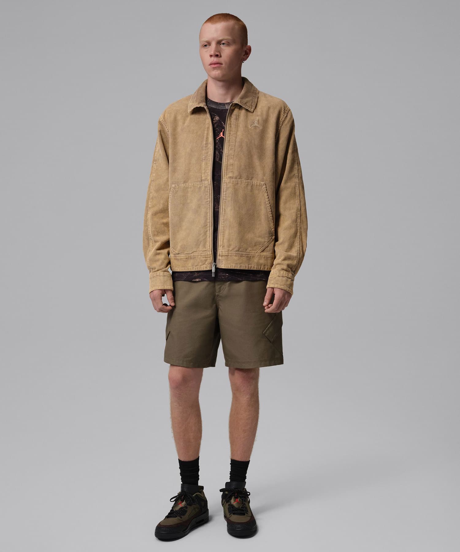 JORDAN BRAND M J FLT CORDUROY CHORE JKT KHAKIの画像