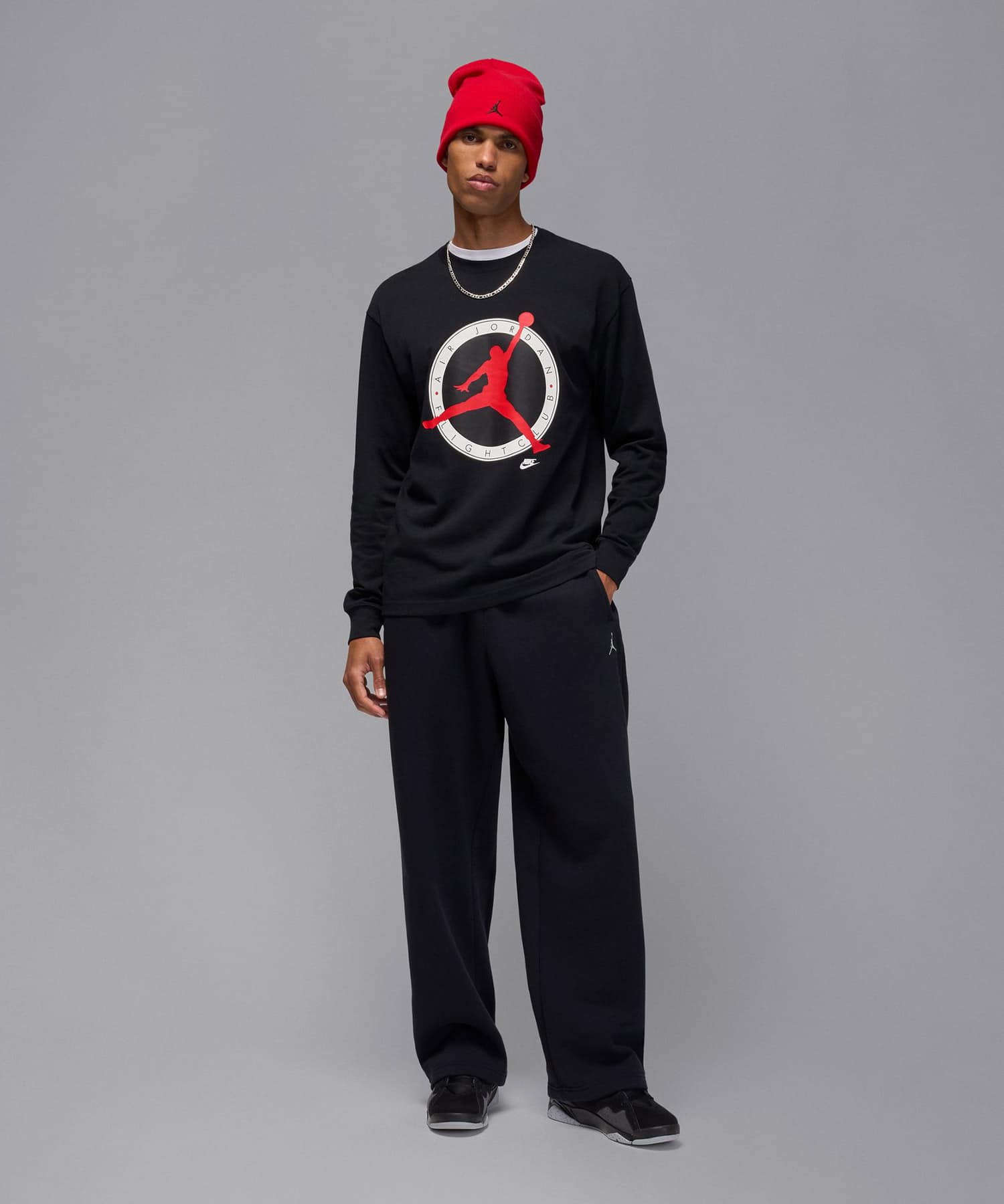 JORDAN BRAND M J FLT CLB LS CREW BLACKの画像