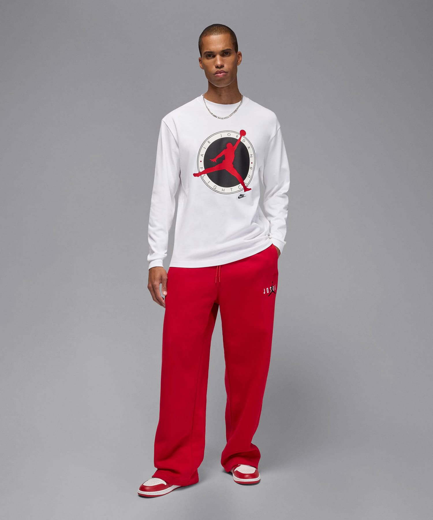 JORDAN BRAND M J FLT CLB LS CREW WHITEの画像