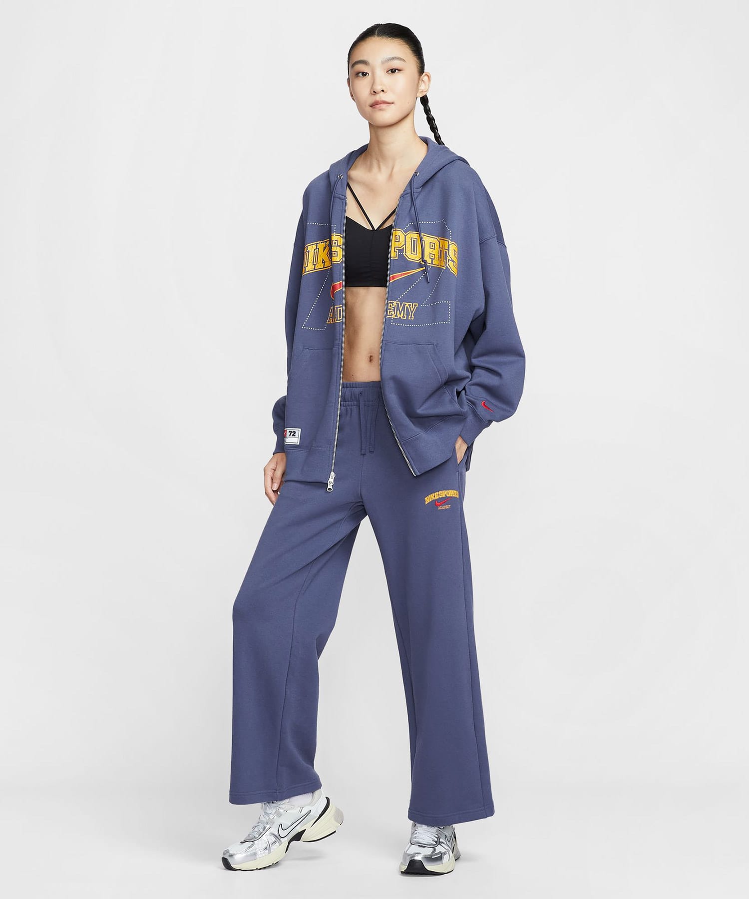 NIKE AS W NSW CLUB FLC PANT WIDE GC SANDED PURPLEの画像