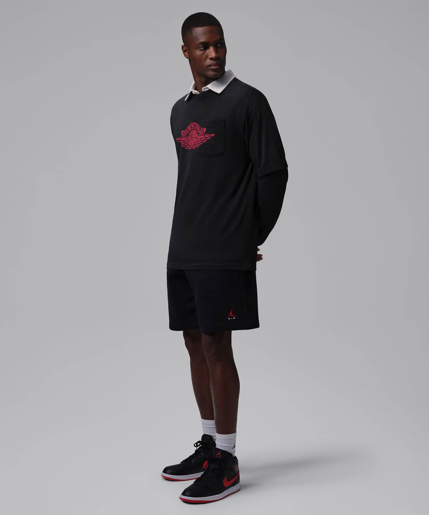 JORDAN BRAND M J FLT ES 85 W PKT SS CRW BLACKの画像