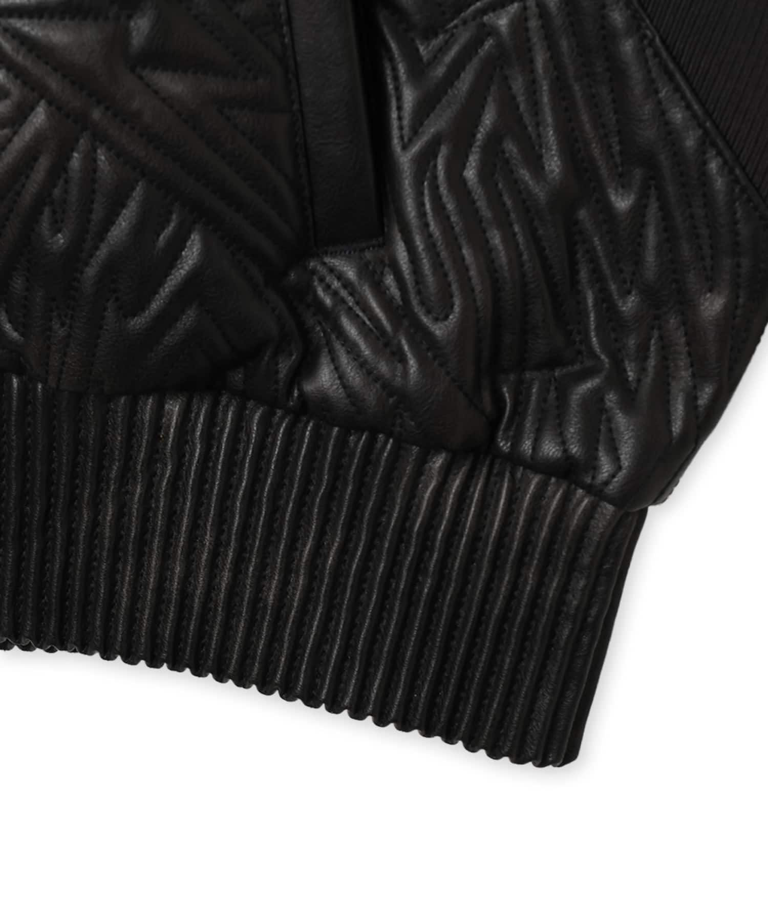 adidas POKEMON PLEATHER JACKET ブラックの画像