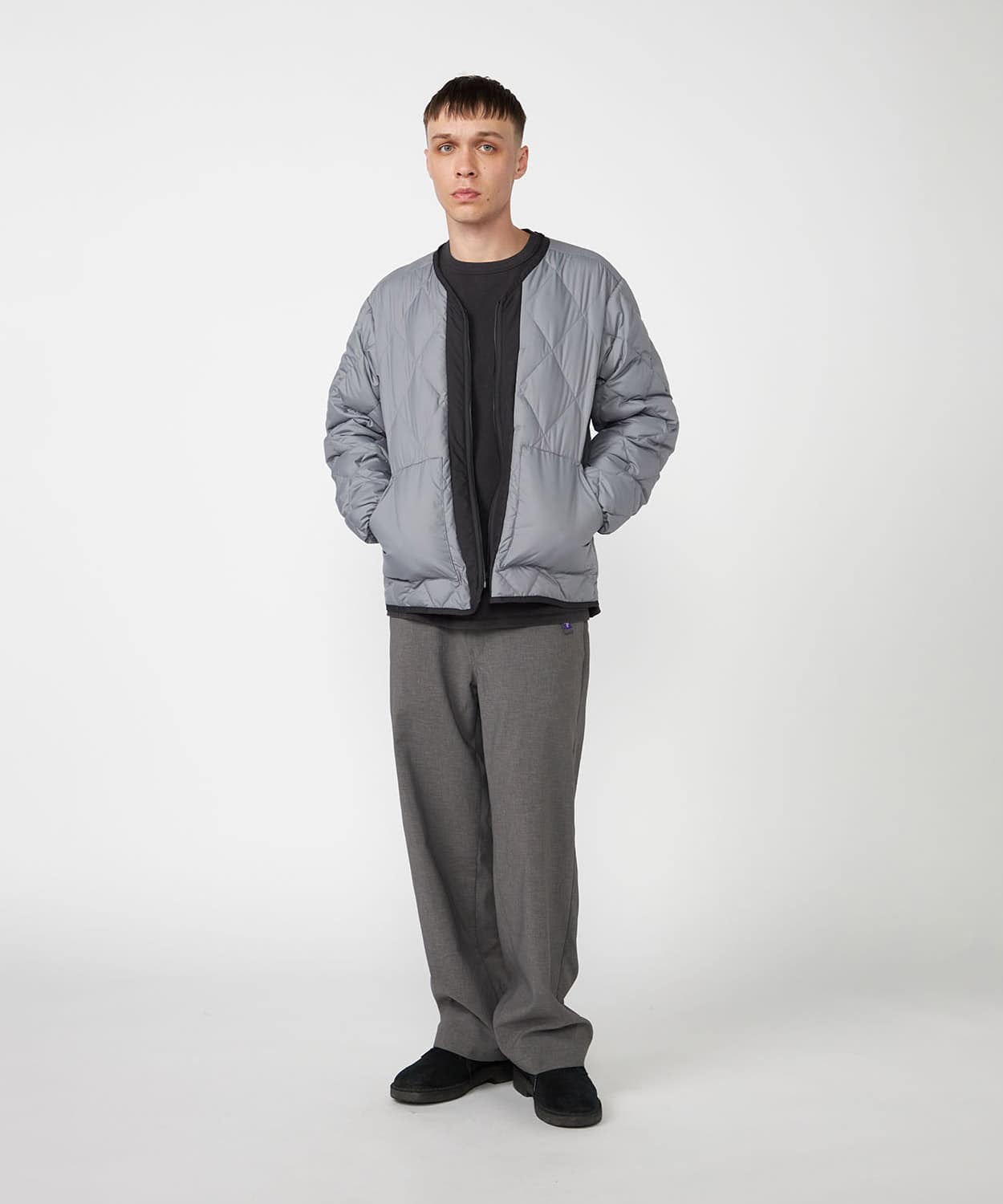 THE NORTH FACE PURPLE LABEL PERTEX QUANTUM PLAS Field Down Cardigan Light Grayの画像