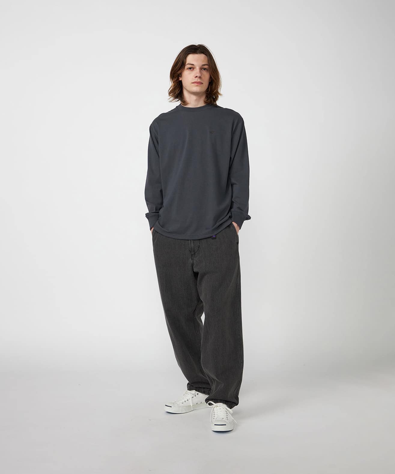 THE NORTH FACE PURPLE LABEL Denim Wide Tapered Field Pants Grayの画像