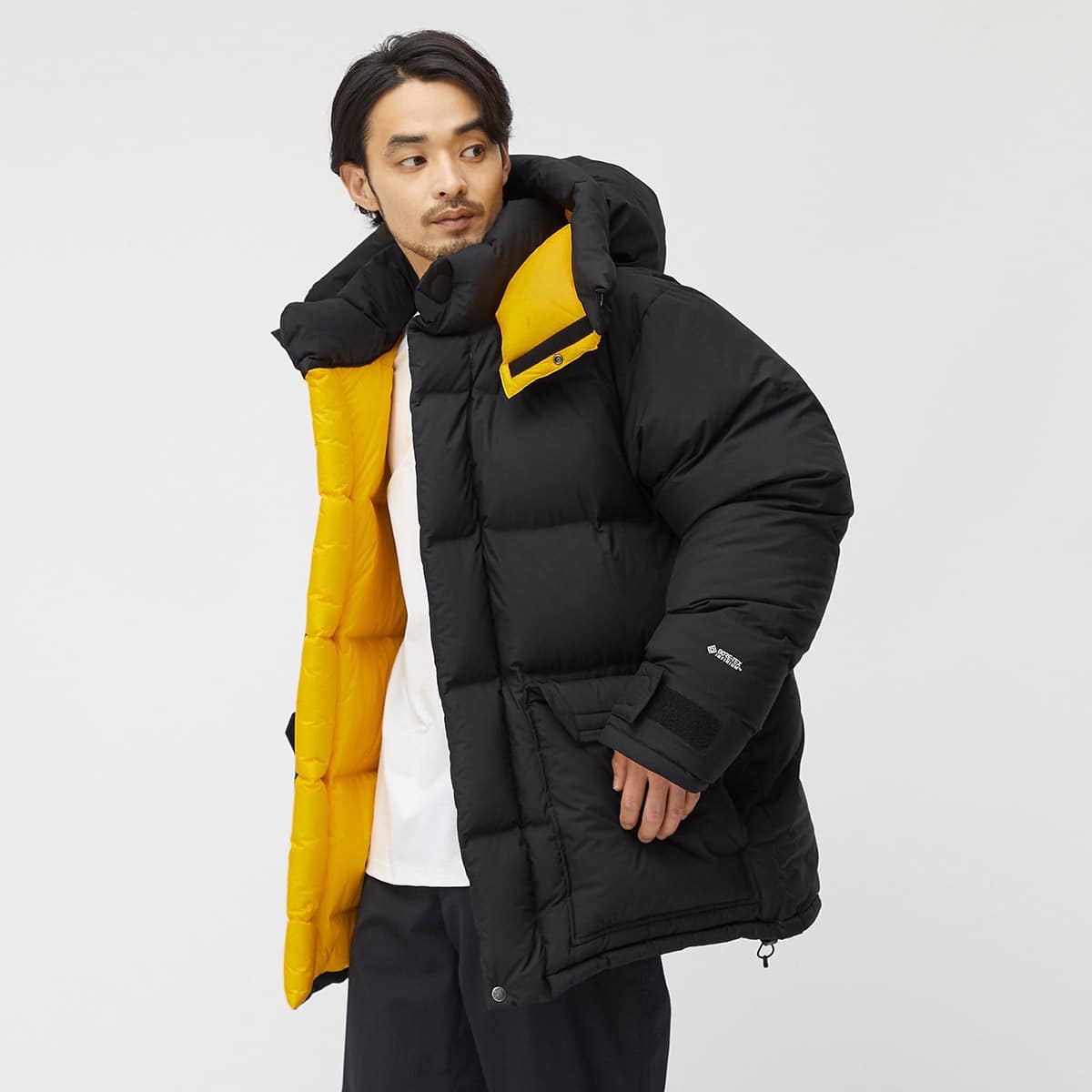 THE NORTH FACE ノースフェイス ダウンジャケット ND92265 WS Brooks Range Light Parka ウィンドストッパー ブルックス レンジ ライト パーカ ダウン ジャケット ブラック系 イエロー系 L