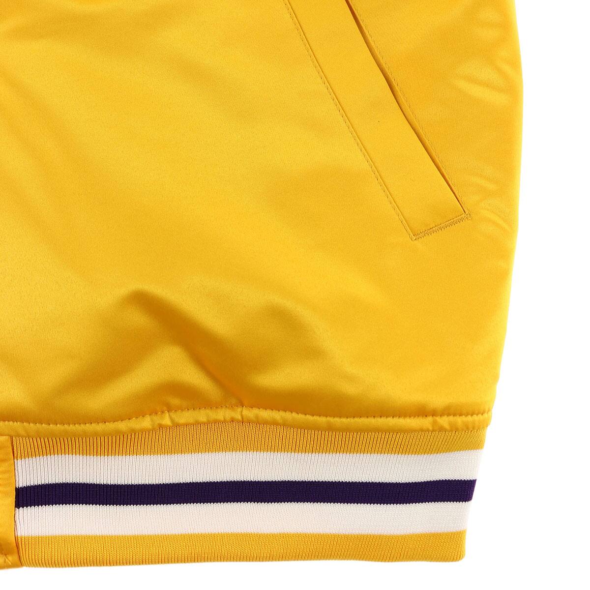 Mitchell & Ness CHAMP CITY SATIN JACKET YELLOW LOS ANGELES LAKERS 