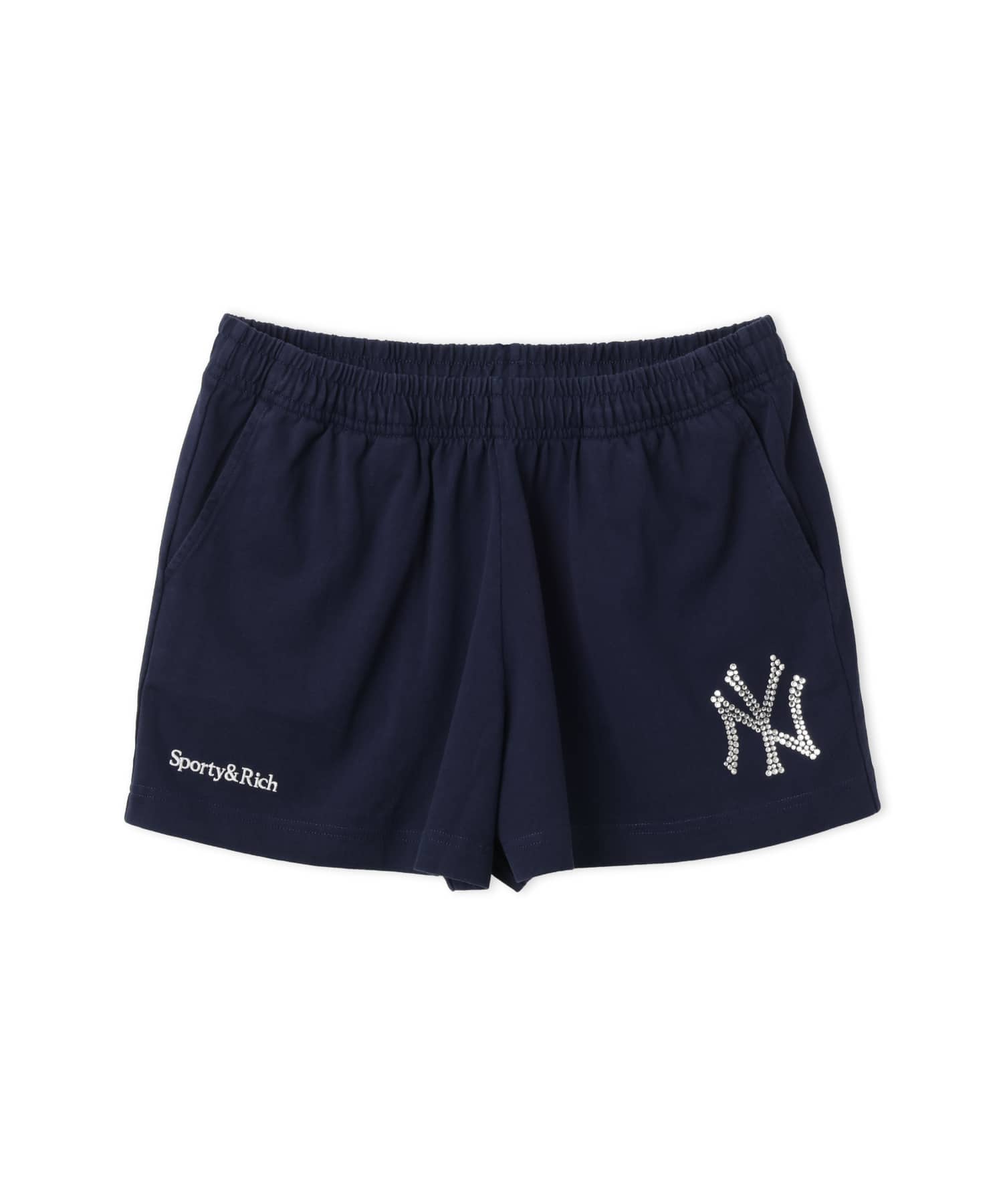 SPORTY＆RICH Yankees Krystal Disco Short Dark Navy/Whiteのメイン画像