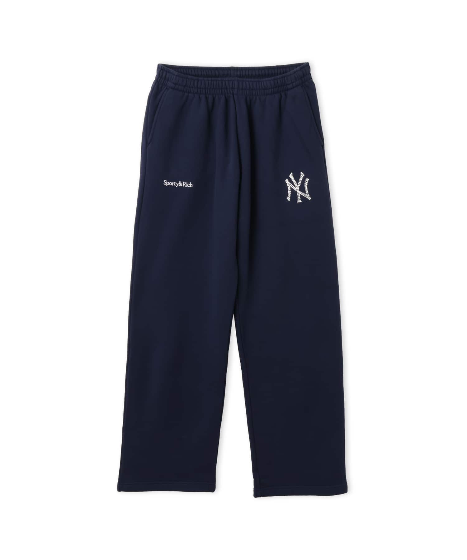 SPORTY＆RICH Yankees Krystal Wide Sweatpant Dark Navy/Whiteのメイン画像