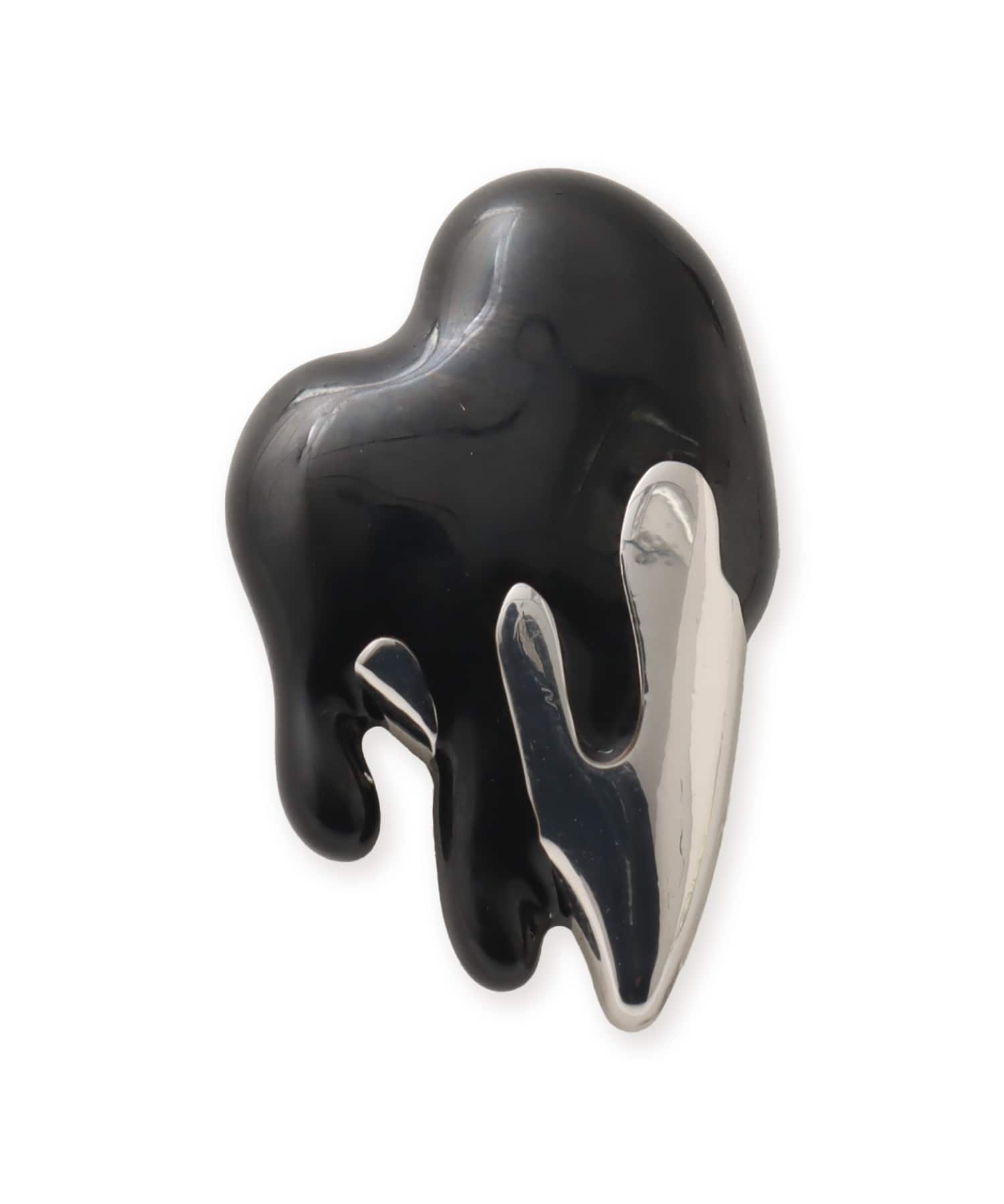 crocs Silver and Black Enamel Heartのメイン画像