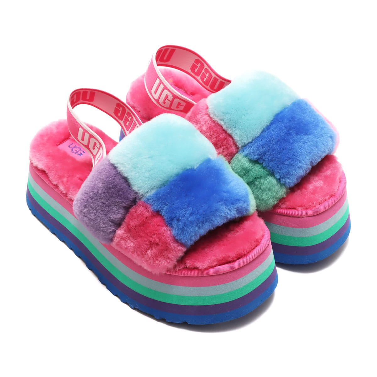 Ugg Disco Checker Slide Pride Rainbow Blue 20fw I