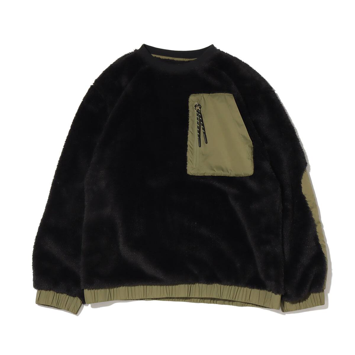 UGG Niko Sherpa Crewneck BLACK / OLIVE 21FW-Iのメイン画像