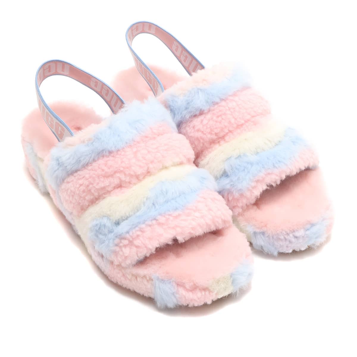 UGG W FLUFF YEAH SLIDE CALI COLLAGE POWDER STRIPE 21SS-I_photo_large