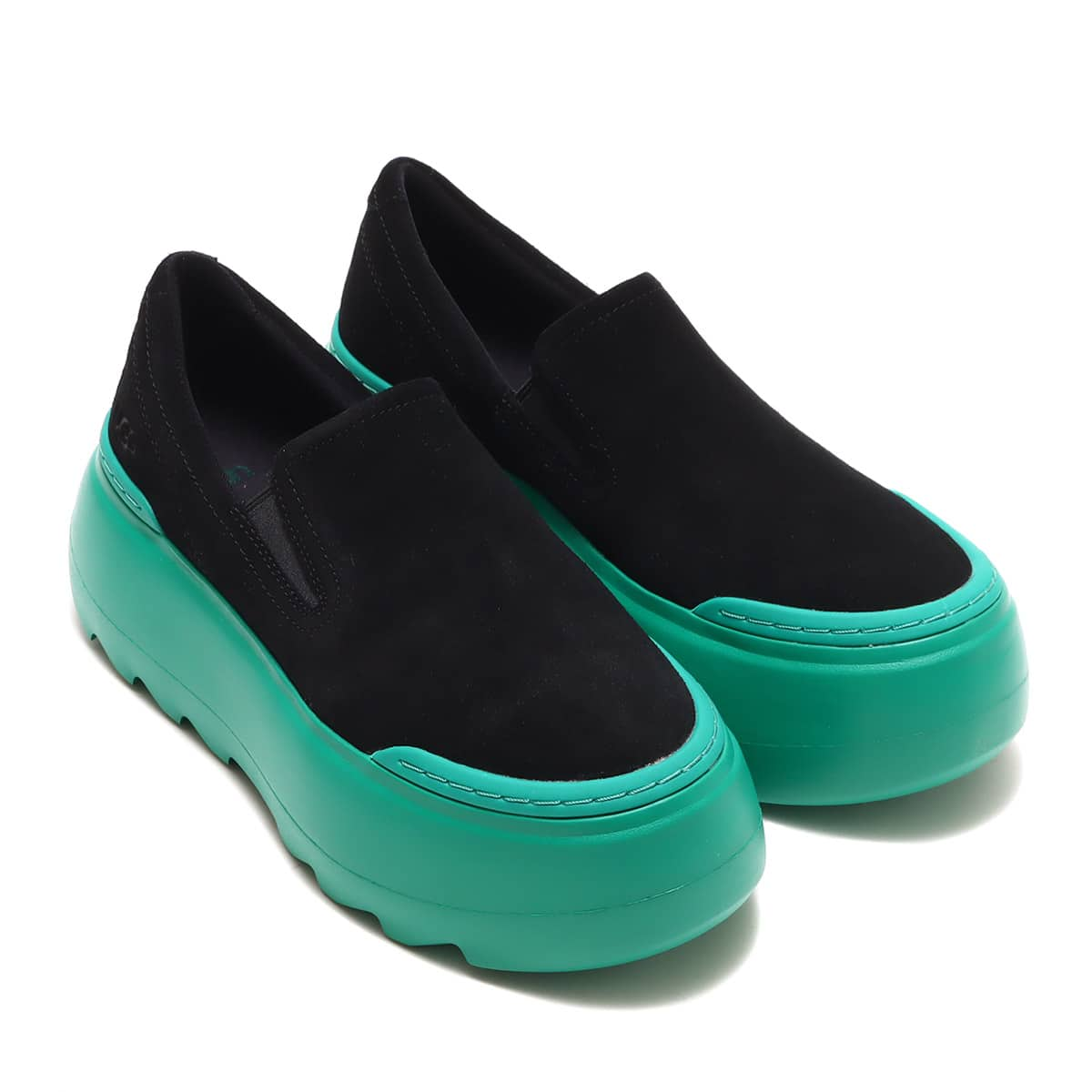 UGG W MARIN MEGA SLIP ON BLACK / EMERALD GREEN 22FW-I