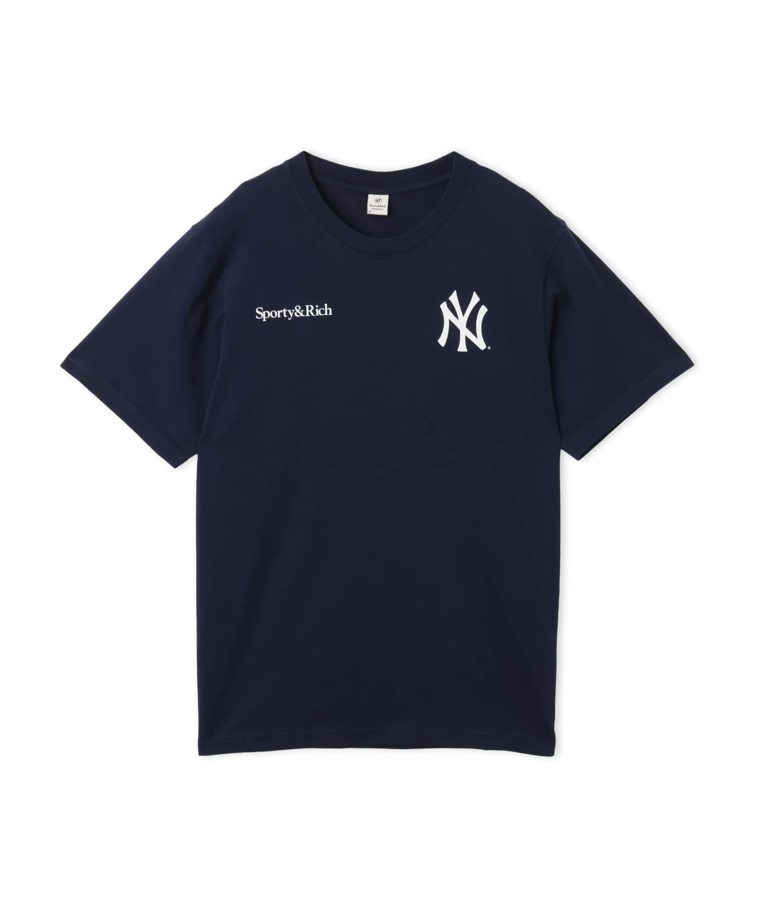 SPORTY＆RICH Yankees Arch Tshirt Dark Navy/Whiteのメイン画像