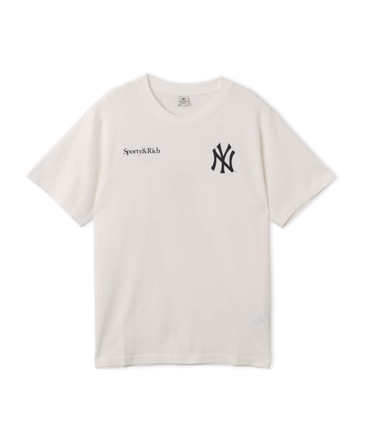 SPORTY＆RICH Yankees Arch Tshirt White/Dark Navyのメイン画像