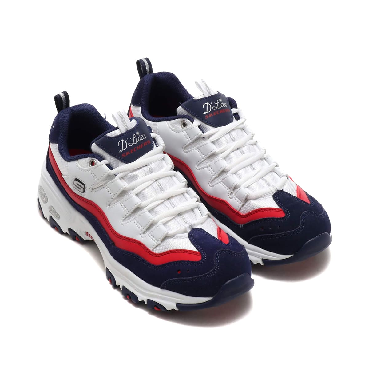 SKECHERS D'LITES-SURE THING WHITE/NAVY 