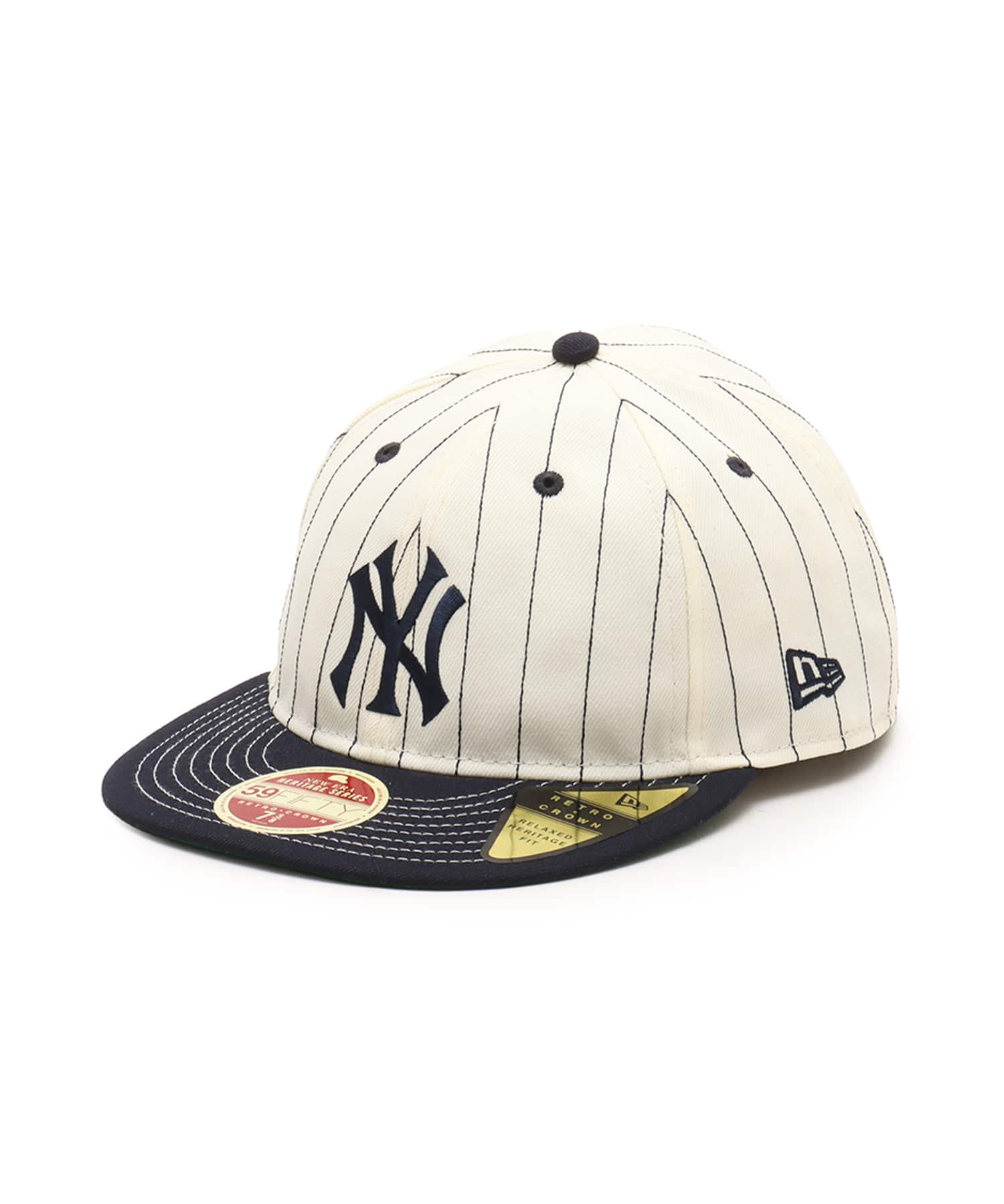 NEW ERA 59FIFTY HERITAGE New York Yankees COOPERSTOWN CHROME PINSTRIPE NAVY VISOR NAVYのメイン画像