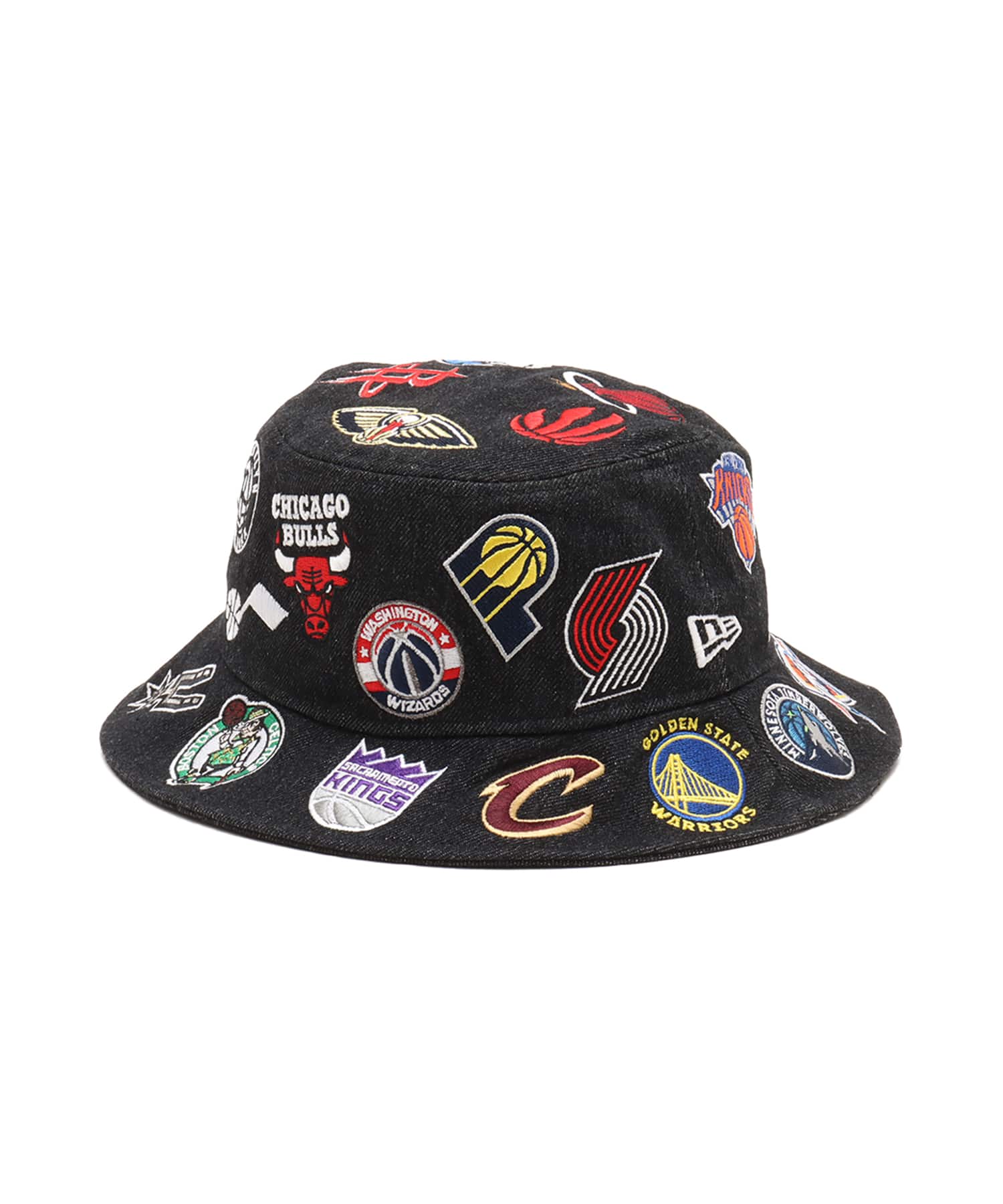 NEW ERA BUCKET01 ALL OVER NBA BLKL BLACKのメイン画像