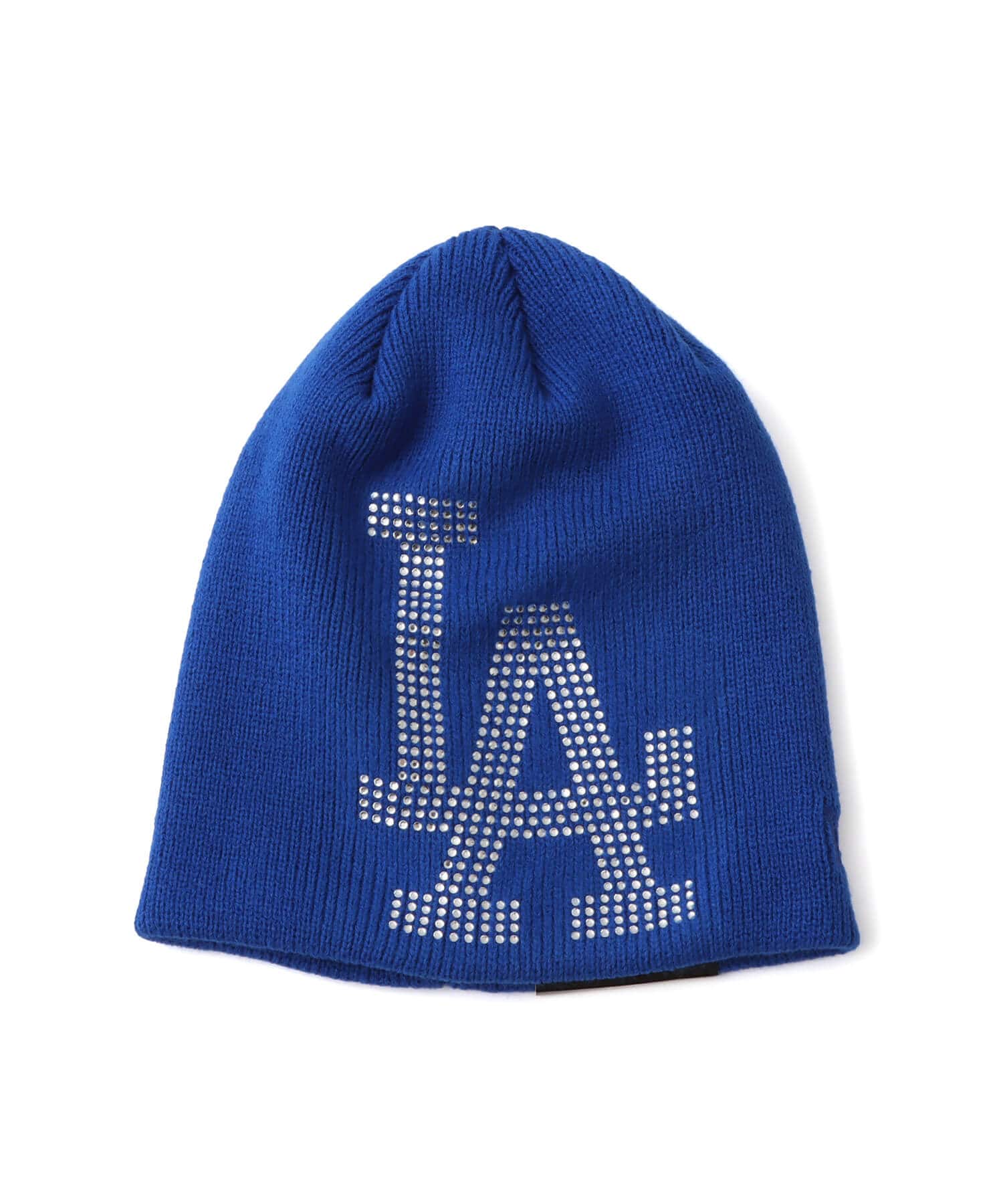 NEW ERA BASIC BEANIE BIG LOGO RHINESTONE Los Angeles Dodgers BLUEのメイン画像