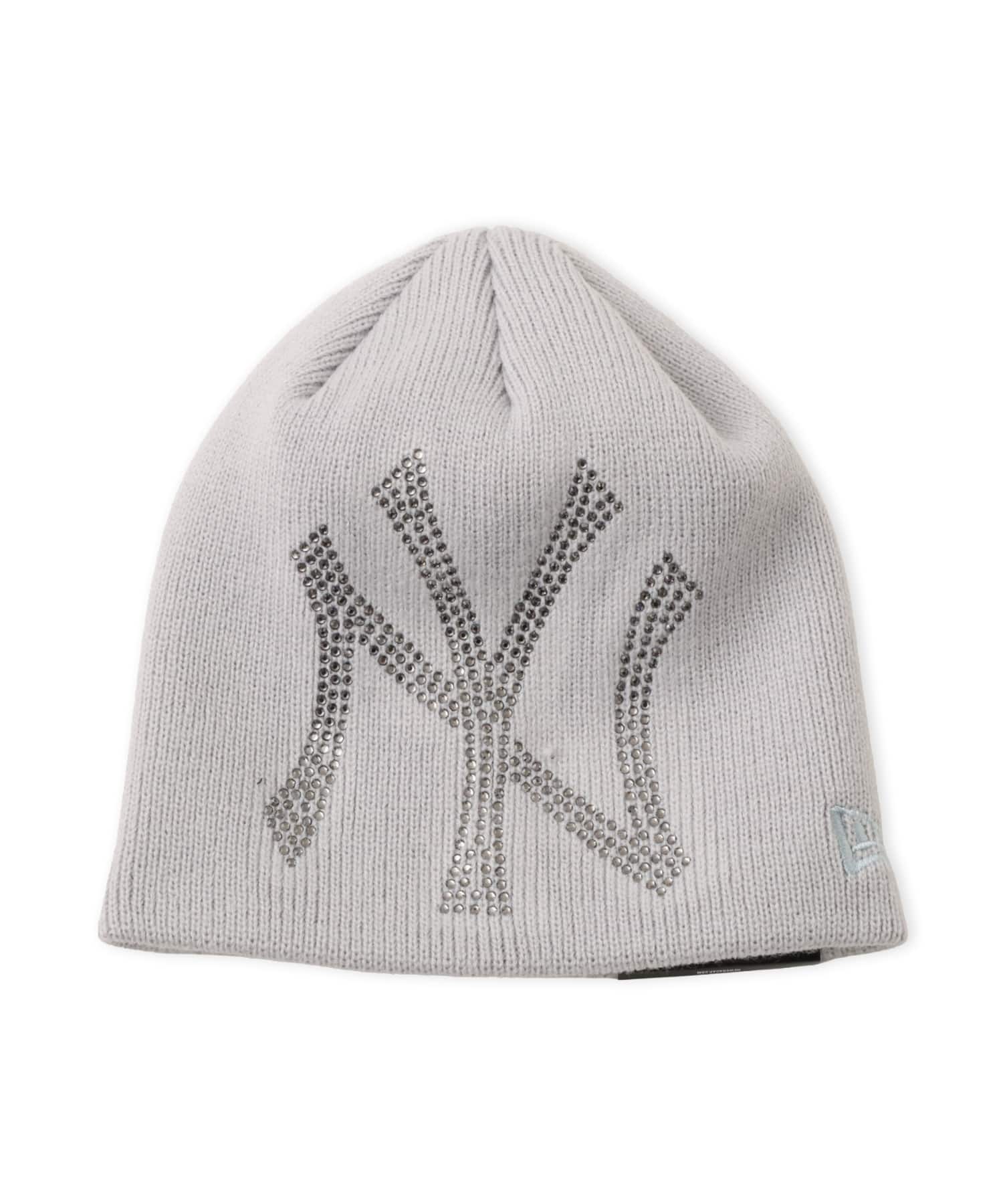 NEW ERA BASIC BEANIE Rhinestone New York Black Yankees GRAYのメイン画像