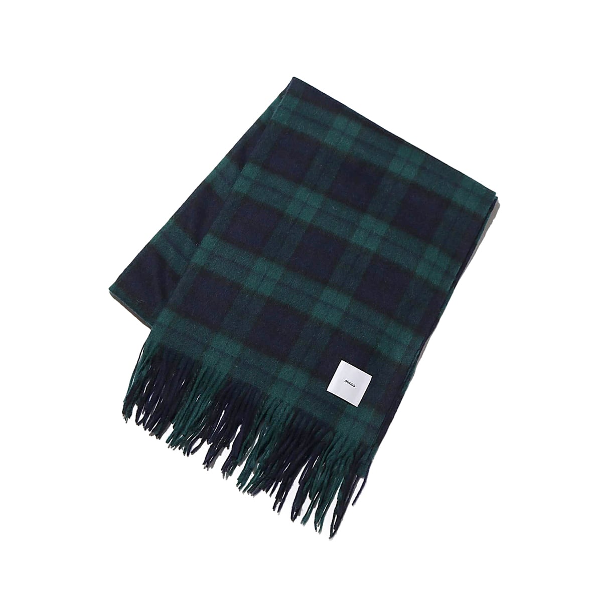 atmos pink カシミヤ ブレンド チェック ストール BLACK CHECKのメイン画像