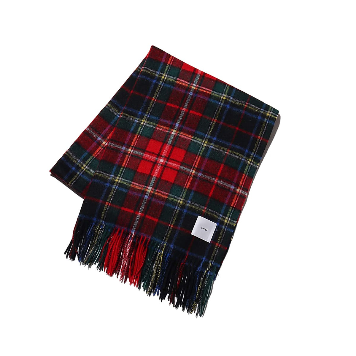 atmos pink カシミヤ ブレンド チェック ストール NAVY CHECKのメイン画像