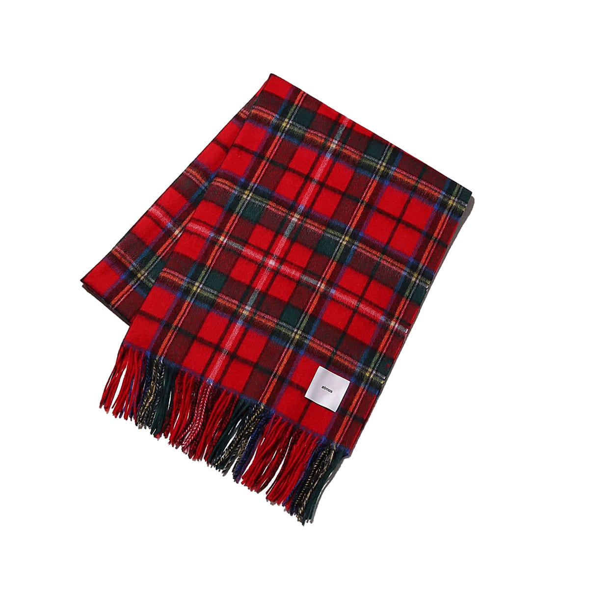 atmos pink カシミヤ ブレンド チェック ストール RED CHECKのメイン画像