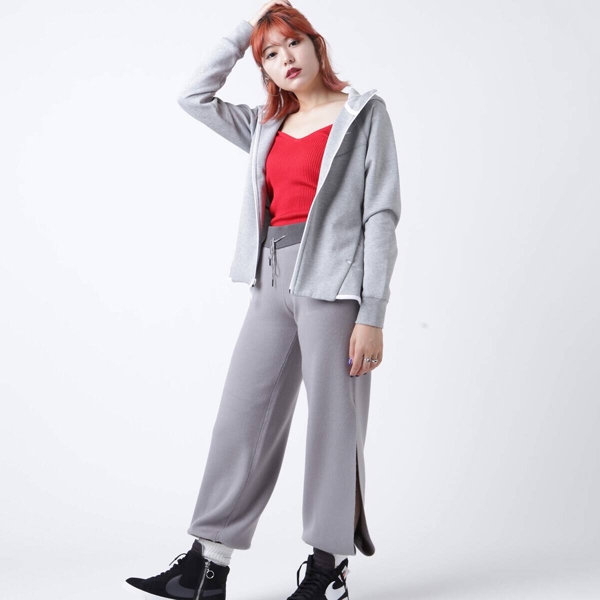 atmos pink スリット入り ニット パンツ  2色展開のメイン画像