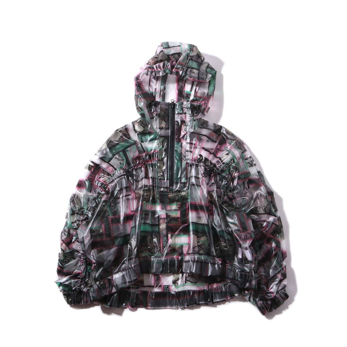 atmos pink ロゴ ジオメトリック フィルム ジャケット WHITExPINK 19FW-I