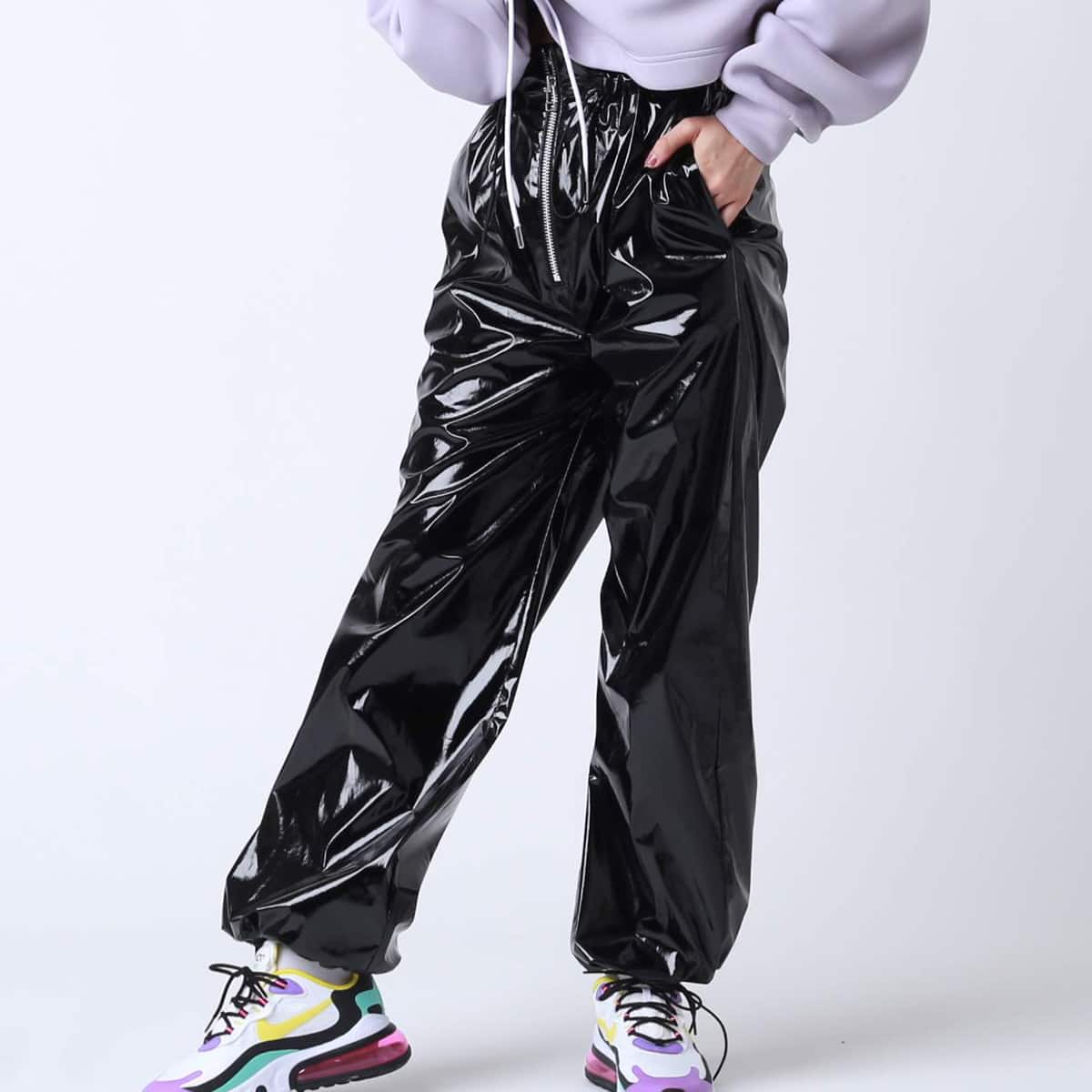 atmos pink エナメル パンツ BLACK 19FA-I_photo_large
