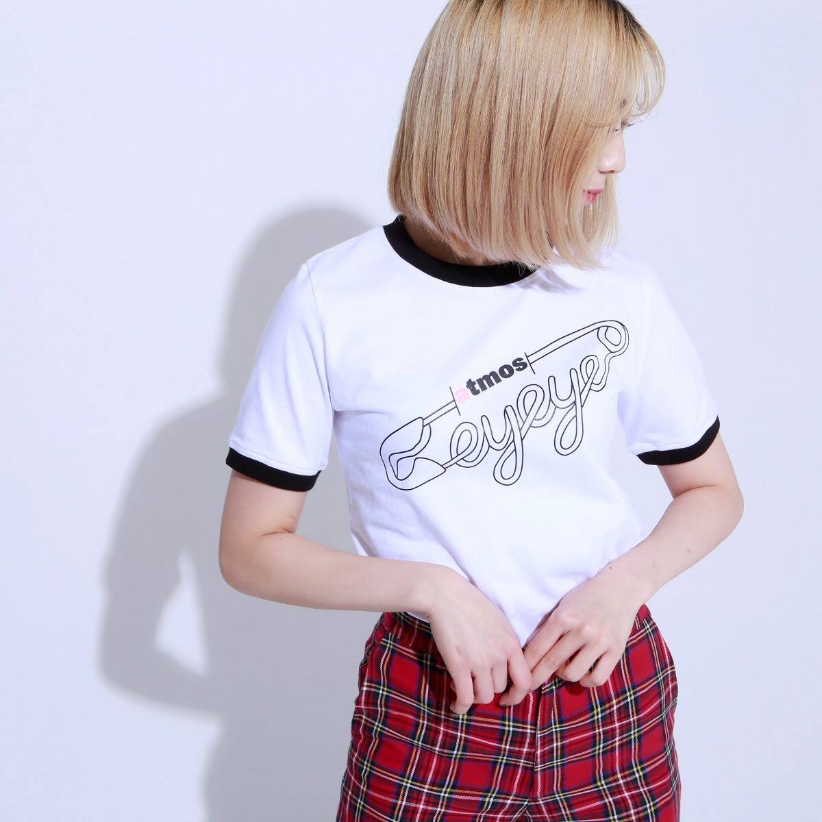 eyeye × atmos pink SAFETY PIN GRAPHIC TEE WHITE 19SP-I_photo_large