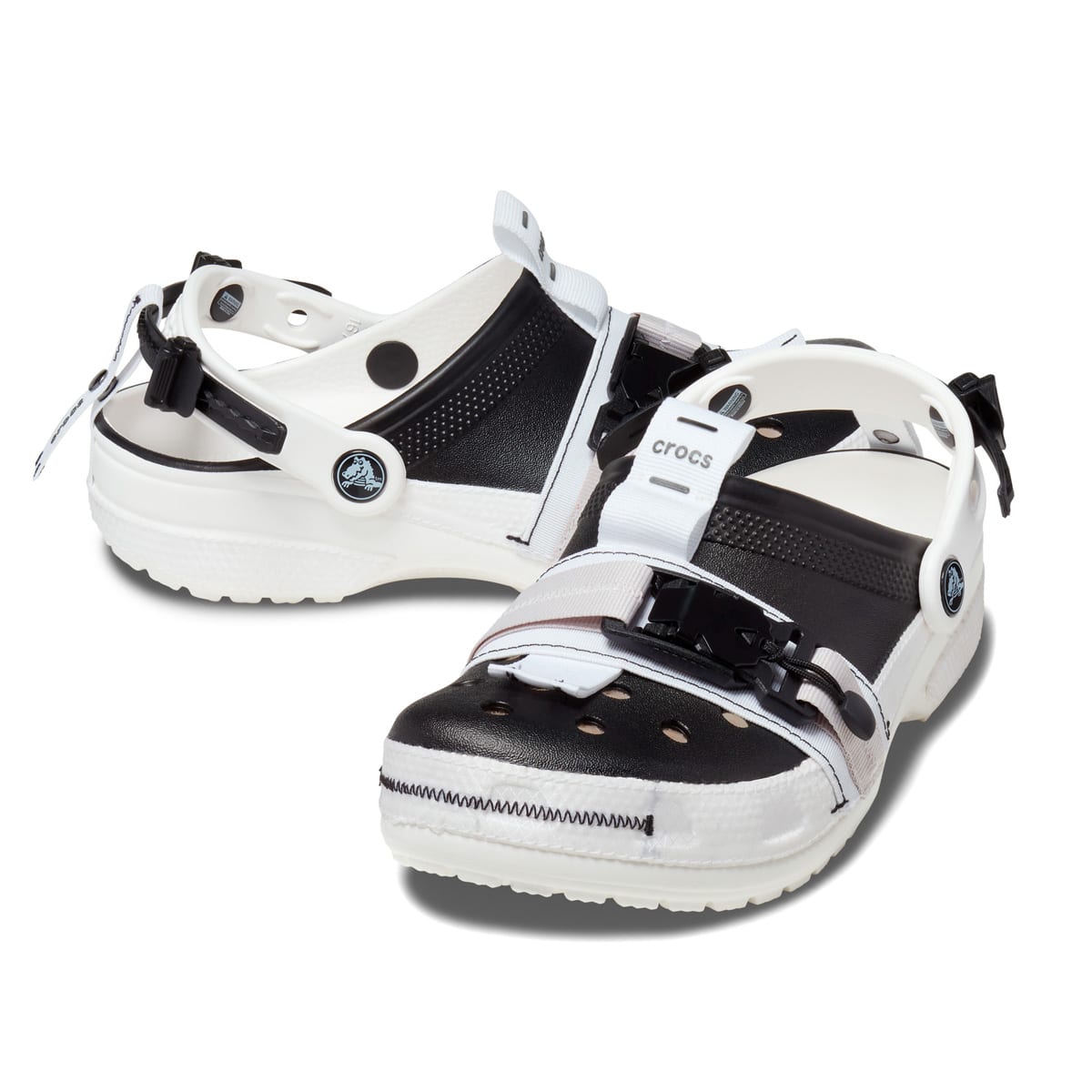 crocs Classic Zip Tie Buckle Clog Black/White 23SS-S